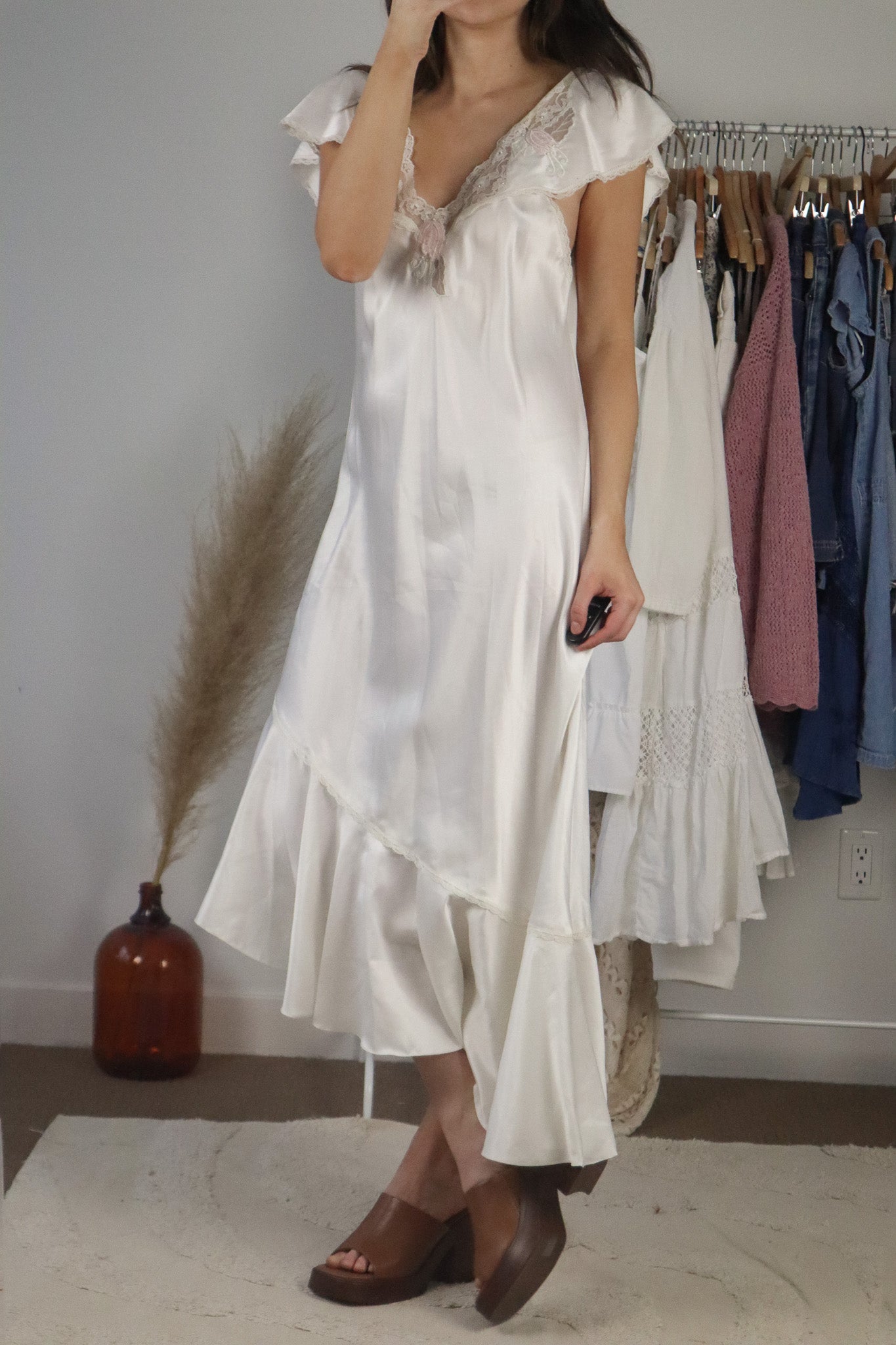 Vintage x Lace Maxi Slip Dress (M/L)