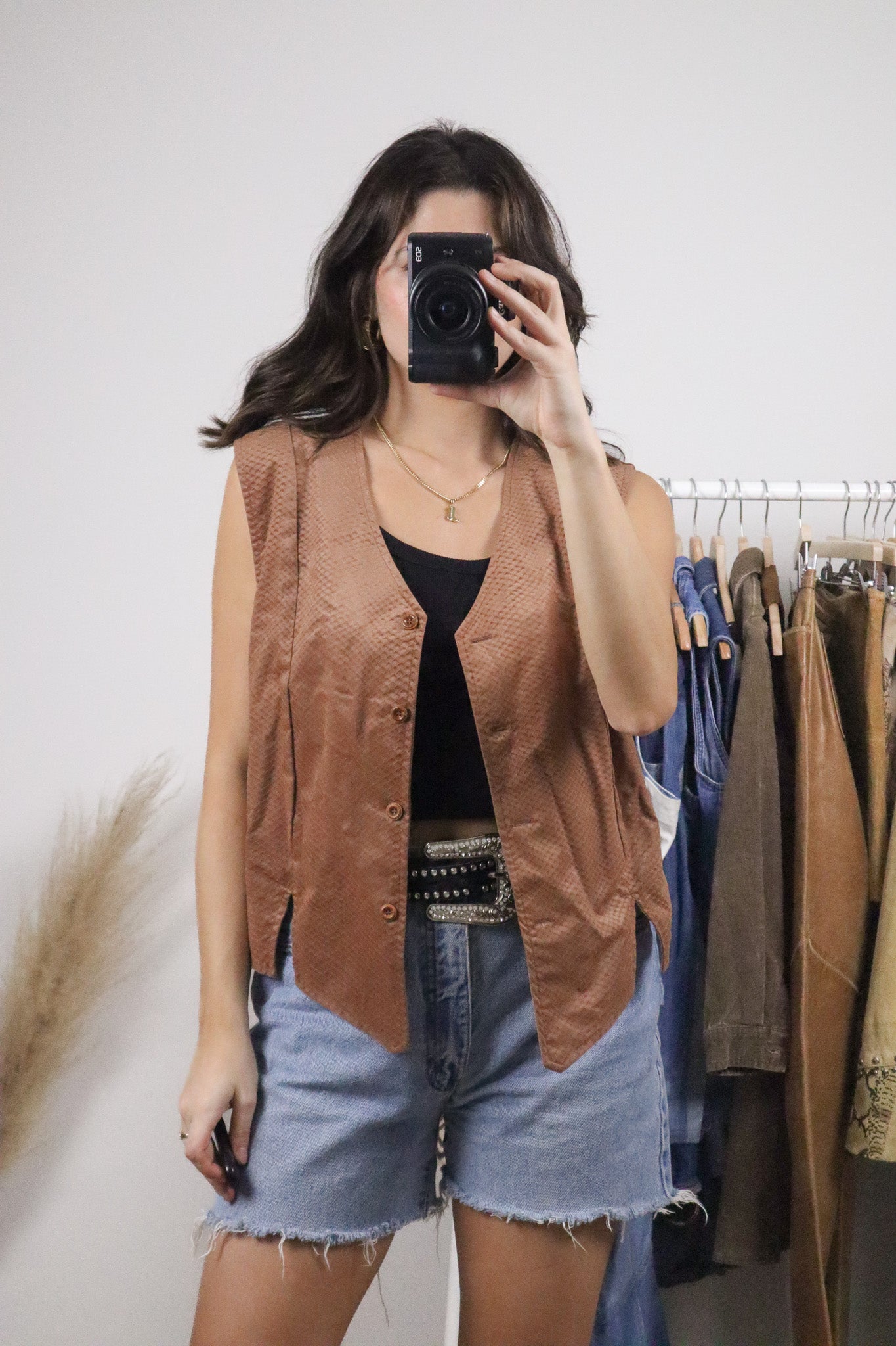 Made in USA x Vintage x Roper Faux Suede Textured Vest (L)