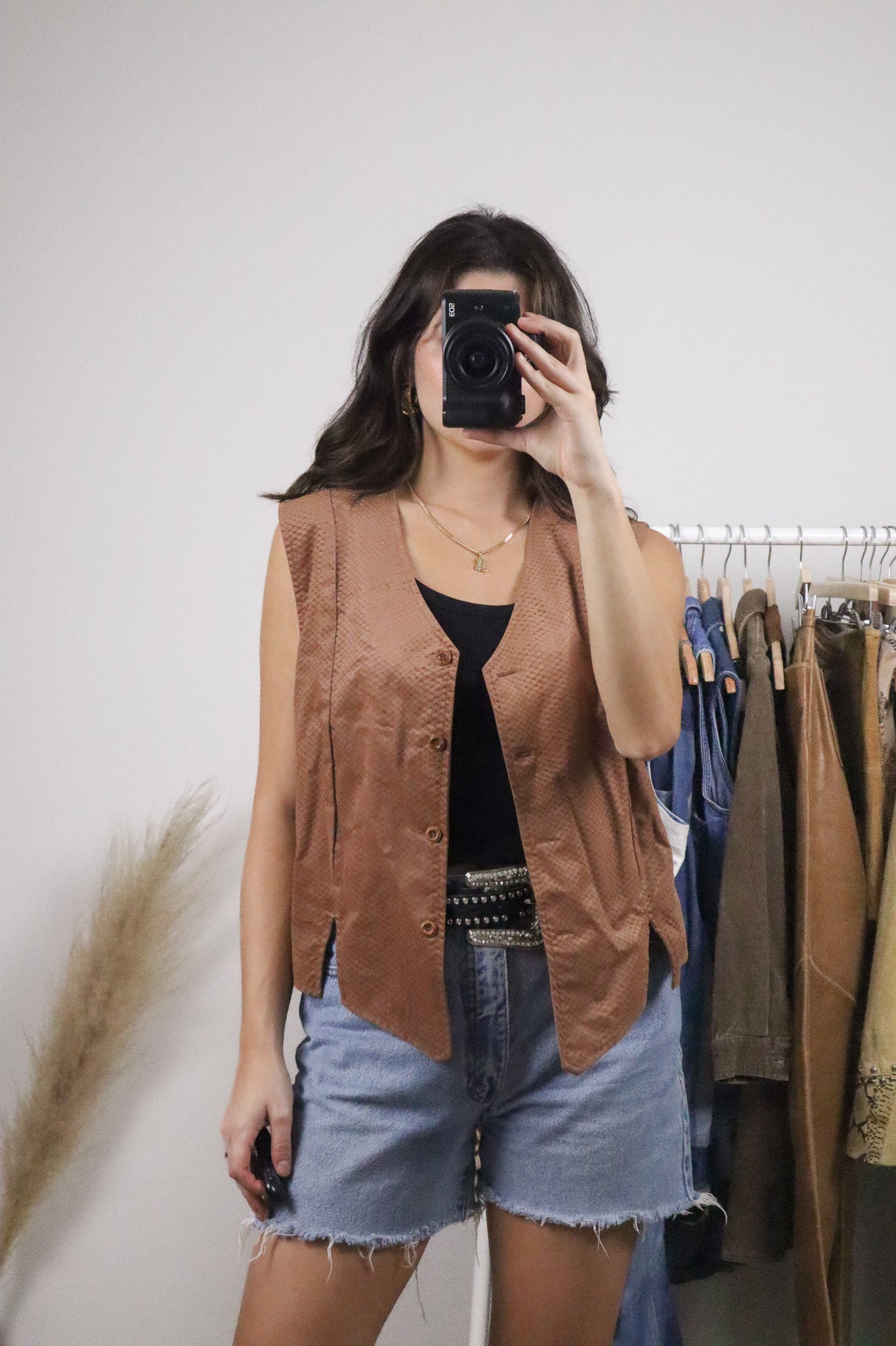 Made in USA x Vintage x Roper Faux Suede Textured Vest (L)
