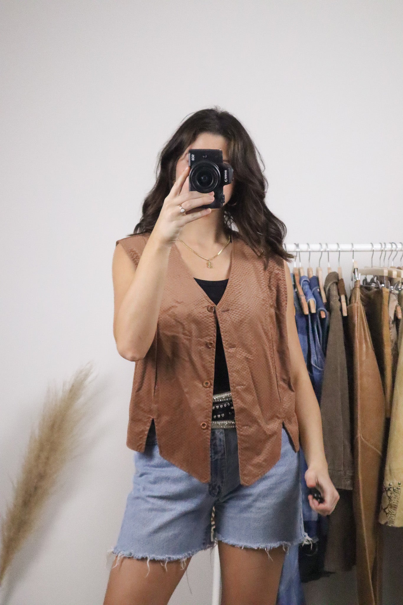 Made in USA x Vintage x Roper Faux Suede Textured Vest (L)