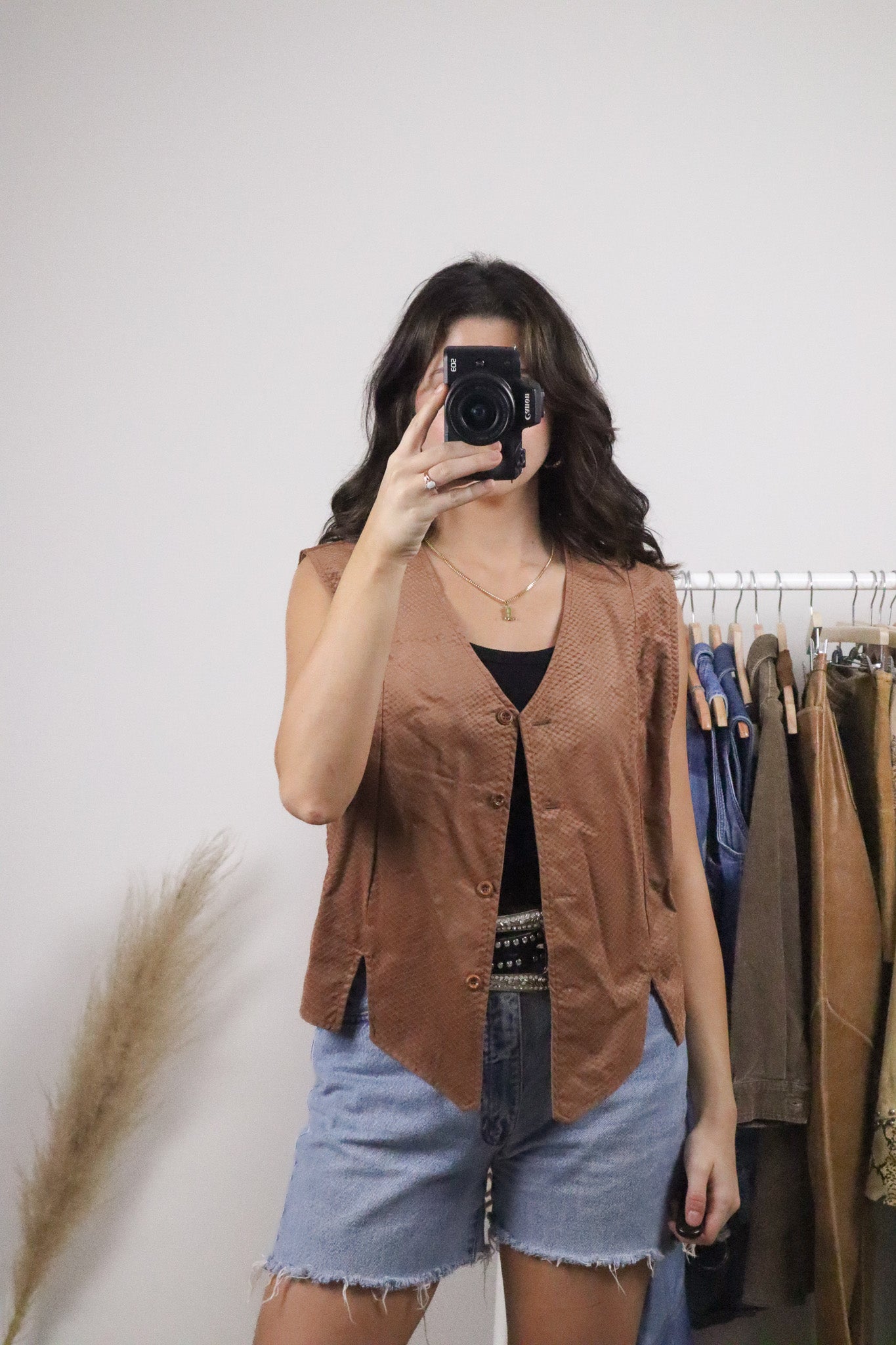 Made in USA x Vintage x Roper Faux Suede Textured Vest (L)