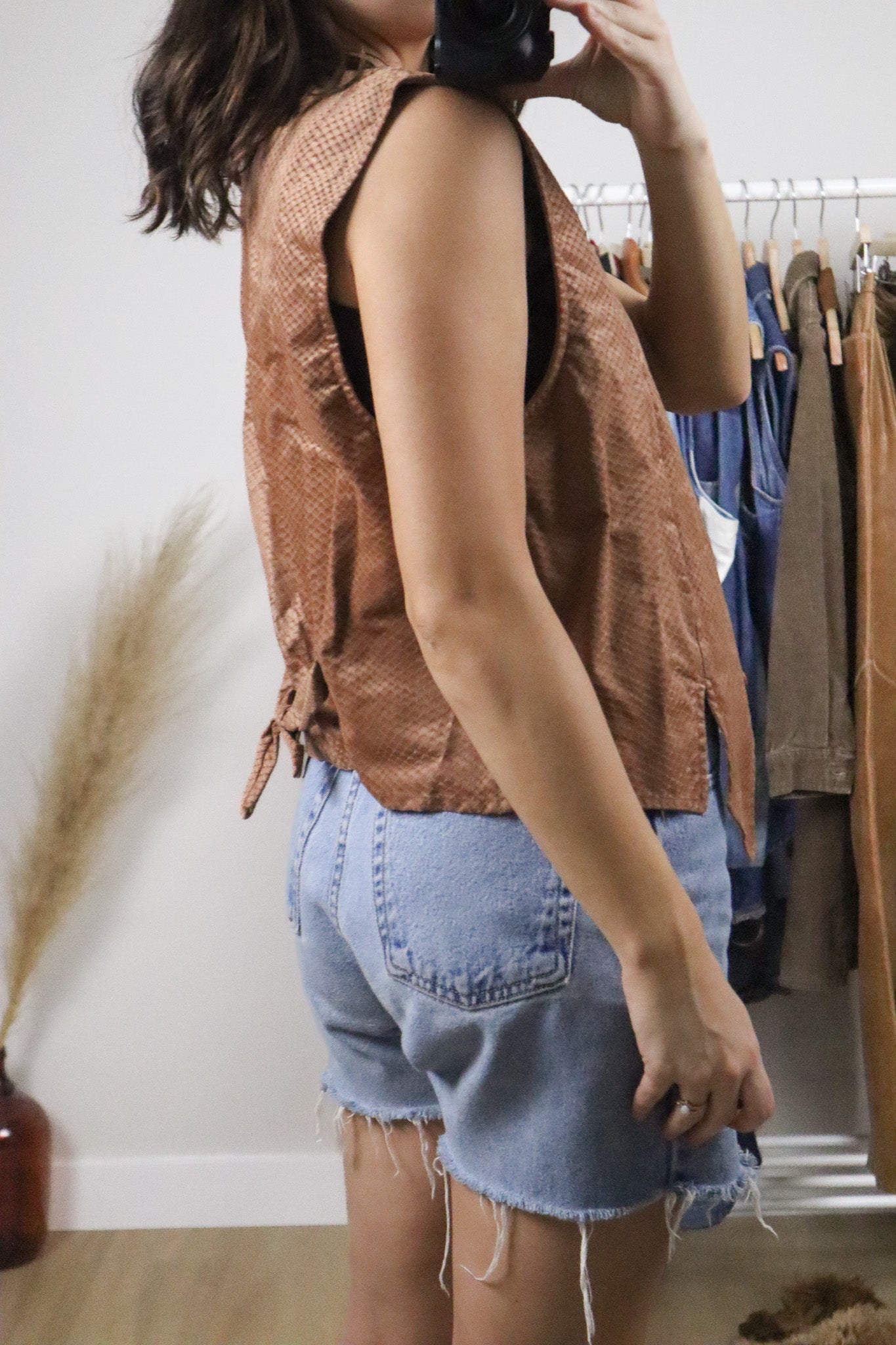 Made in USA x Vintage x Roper Faux Suede Textured Vest (L)