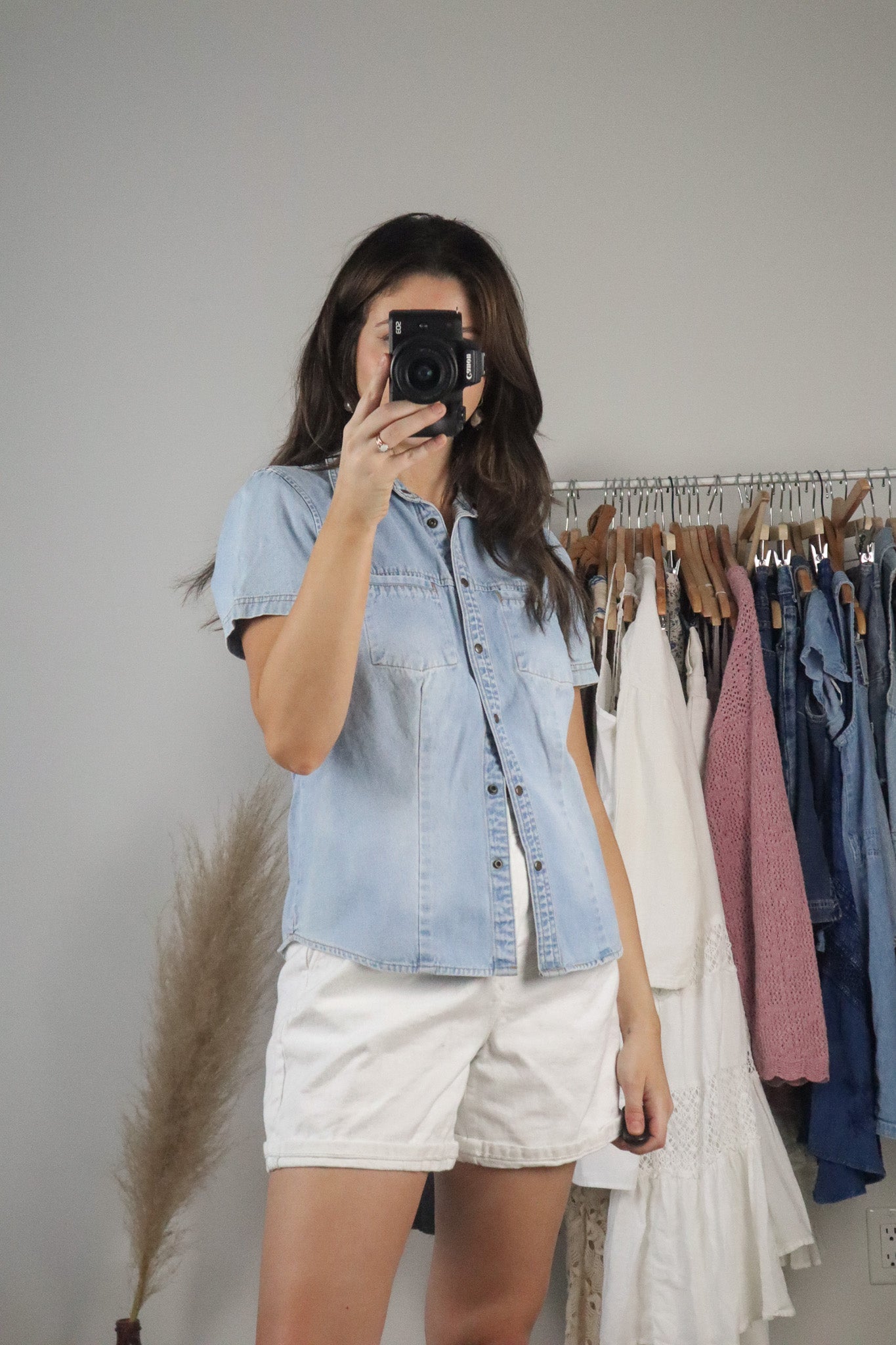 Vintage x Denim Button Down T-Shirt (XS/S)