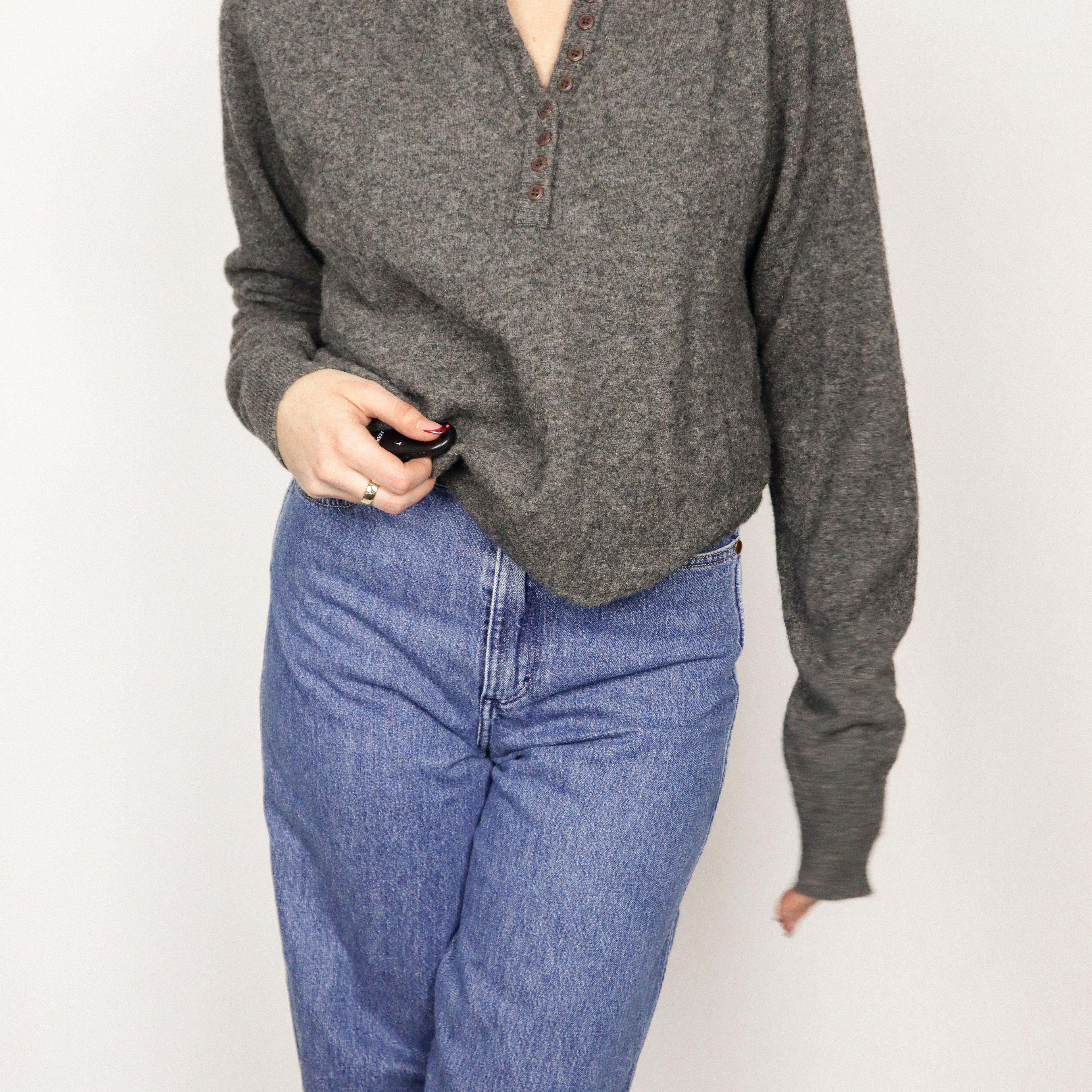 Vintage x Wool Henley Sweater (S/M)