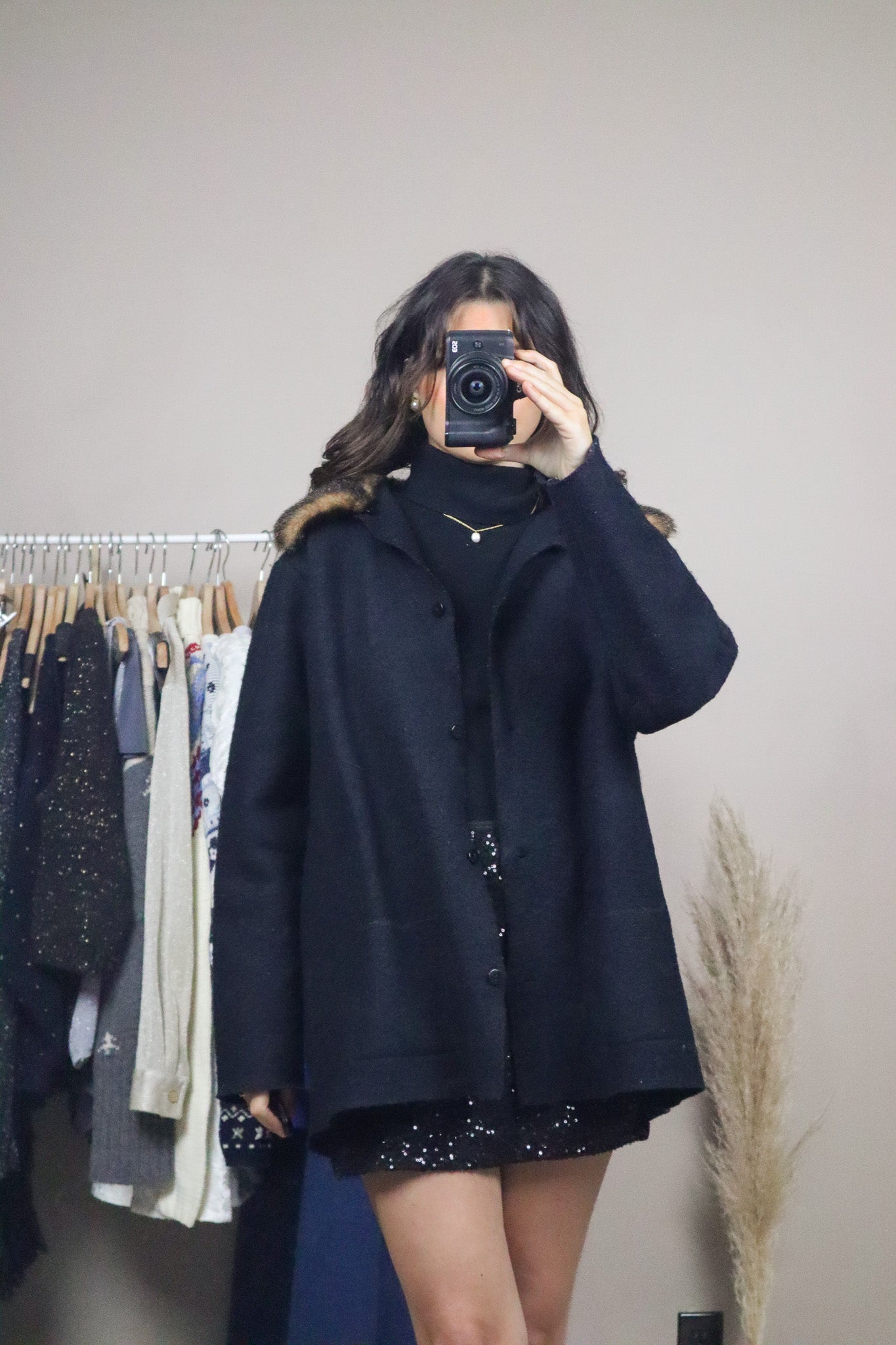 Vintage x Wool & Faux Fur Collared Jacket (M-XL)