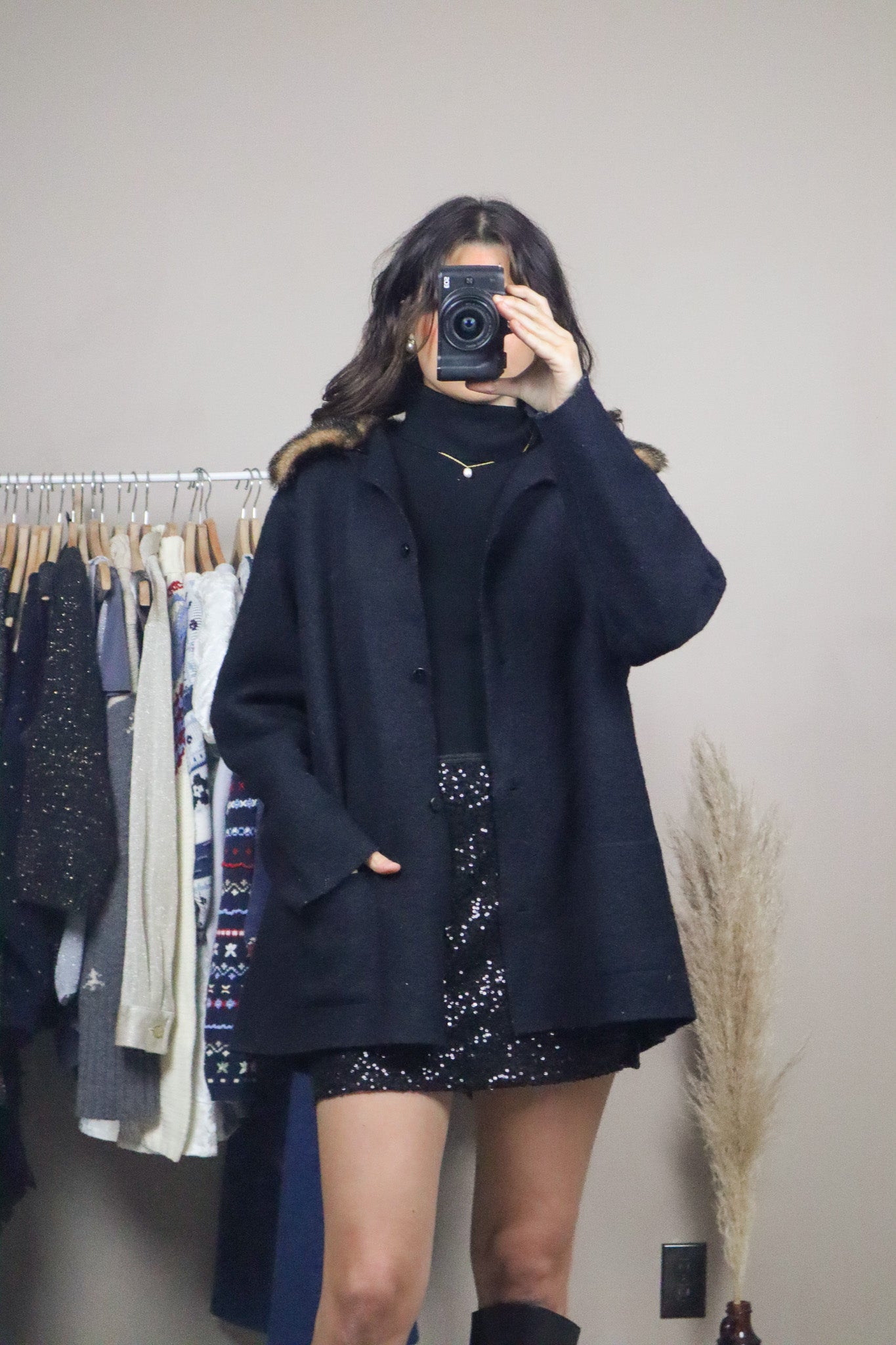 Vintage x Wool & Faux Fur Collared Jacket (M-XL)