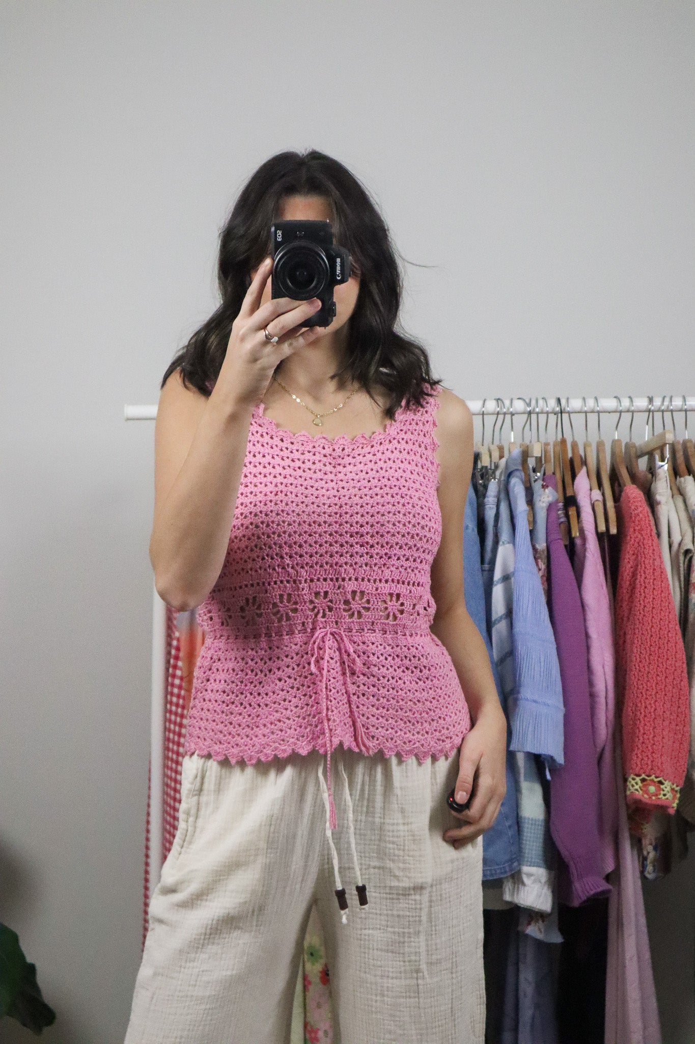 Vintage x Handmade Crochet Tank (S/M)
