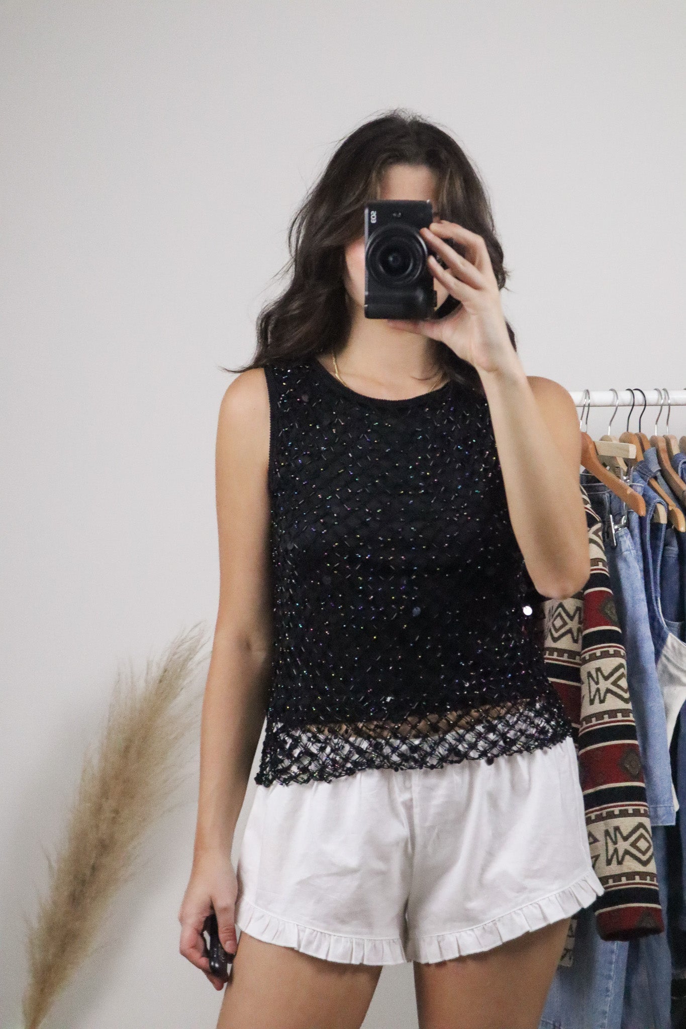 Vintage x Sequence/Beaded Top (S)