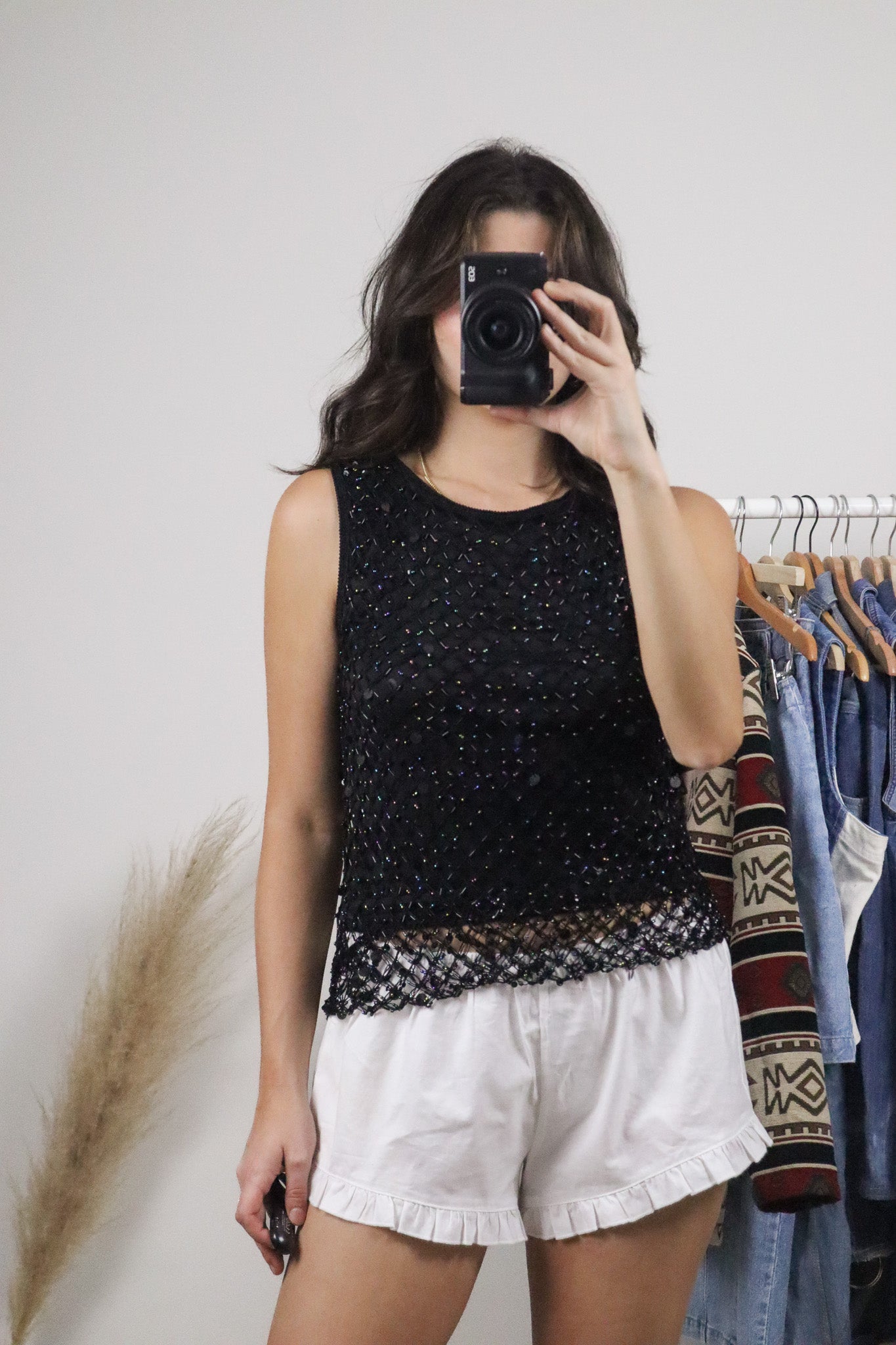 Vintage x Sequence/Beaded Top (S)