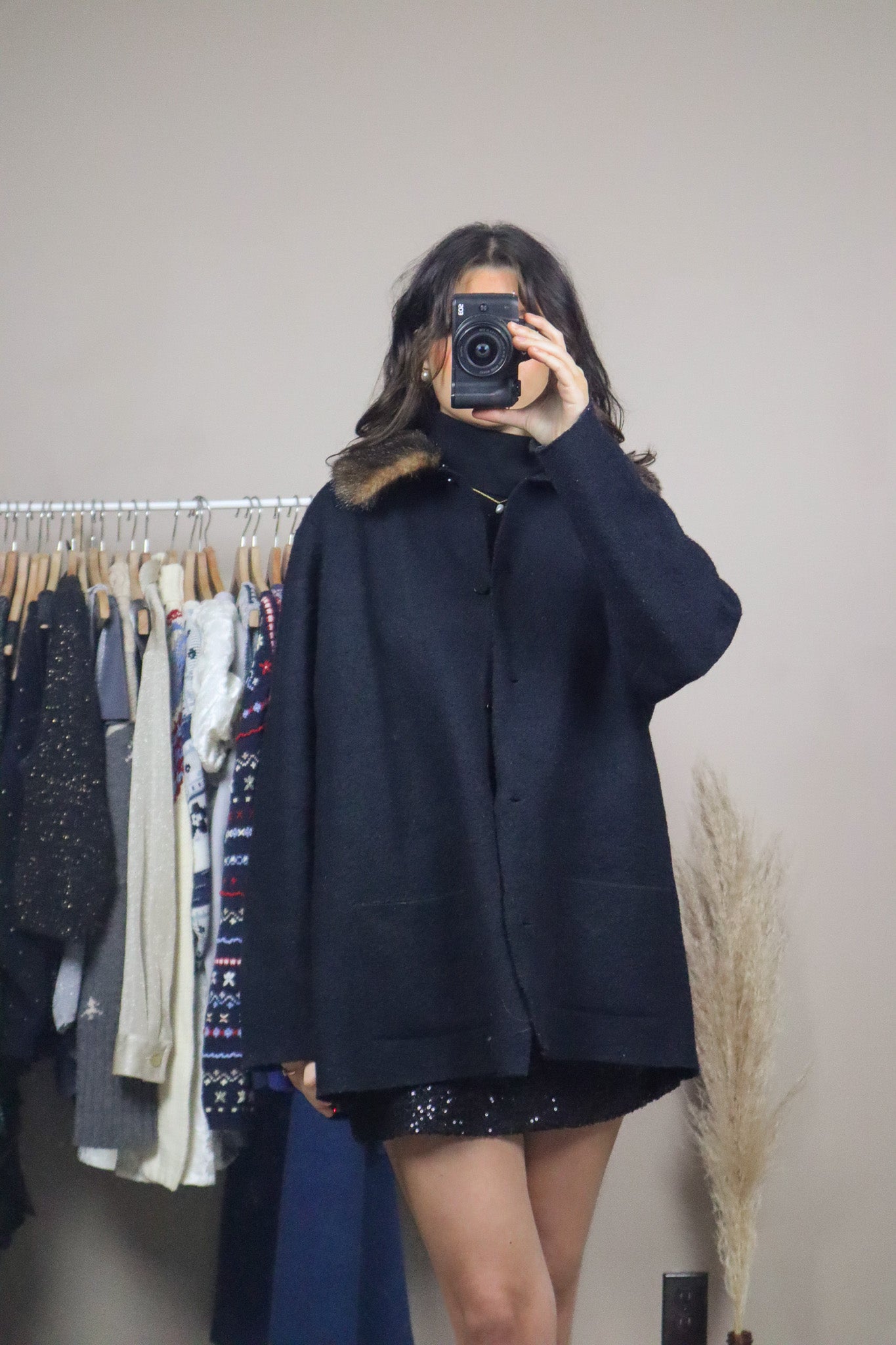 Vintage x Wool & Faux Fur Collared Jacket (M-XL)