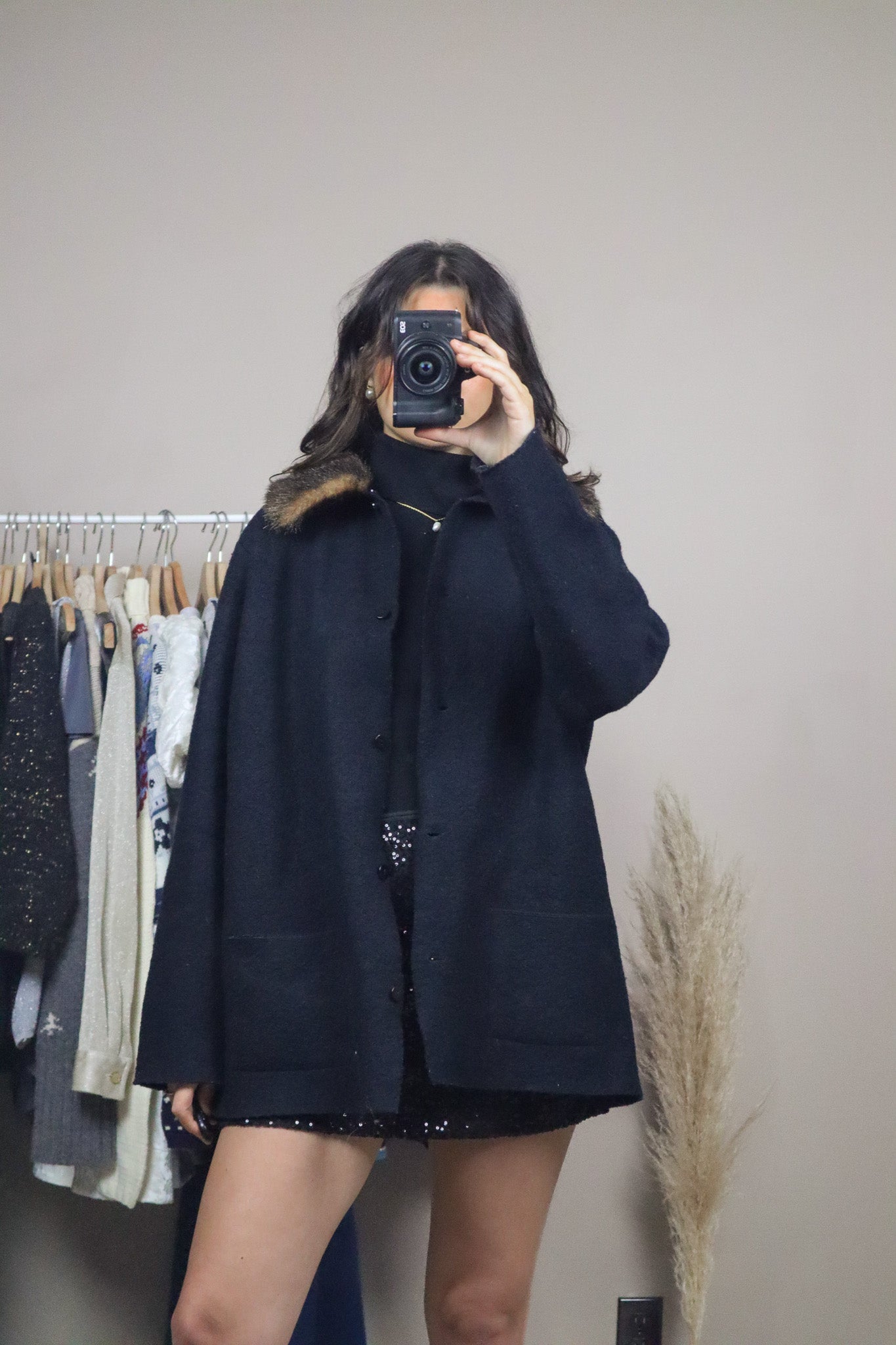 Vintage x Wool & Faux Fur Collared Jacket (M-XL)