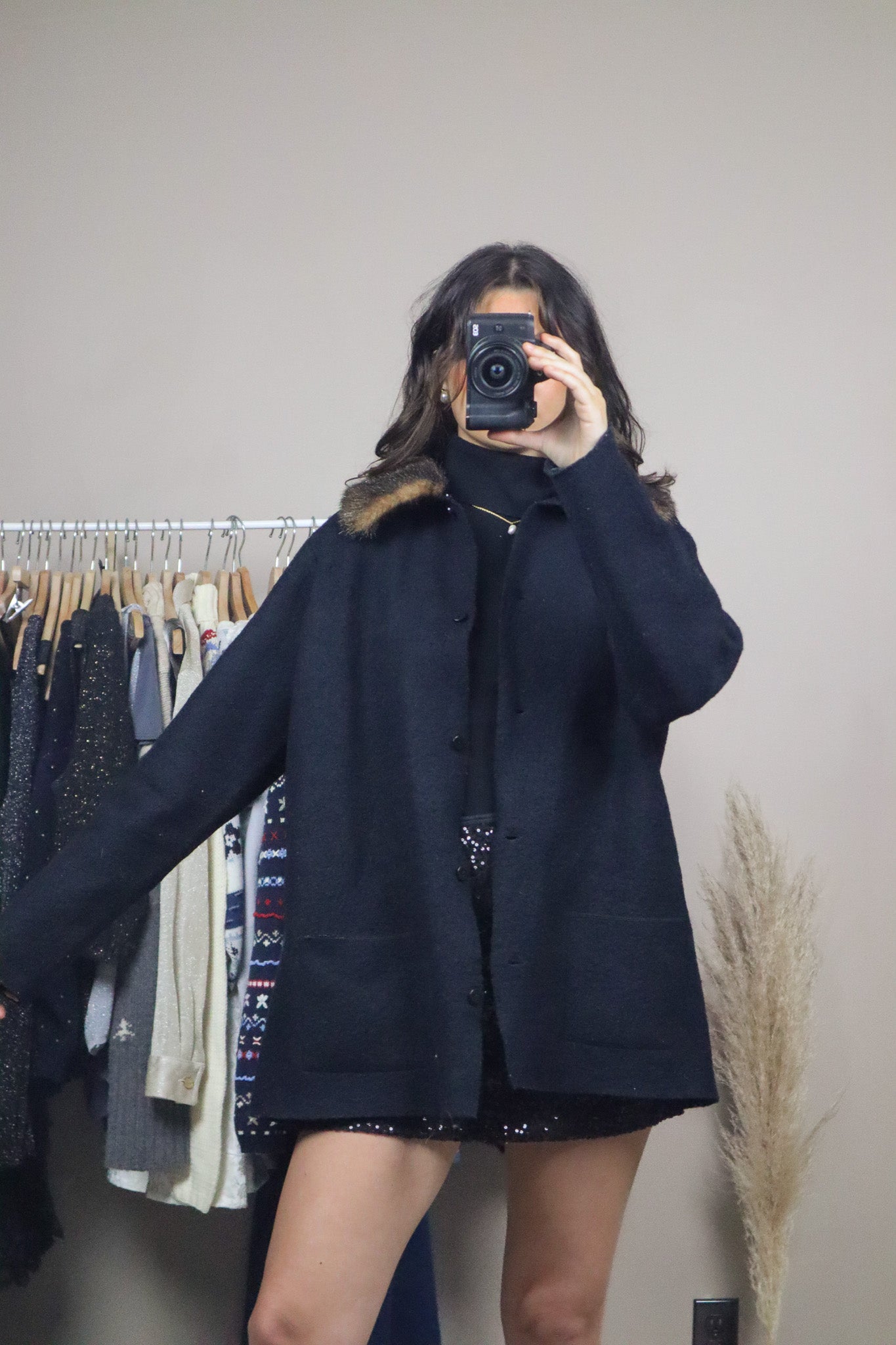 Vintage x Wool & Faux Fur Collared Jacket (M-XL)