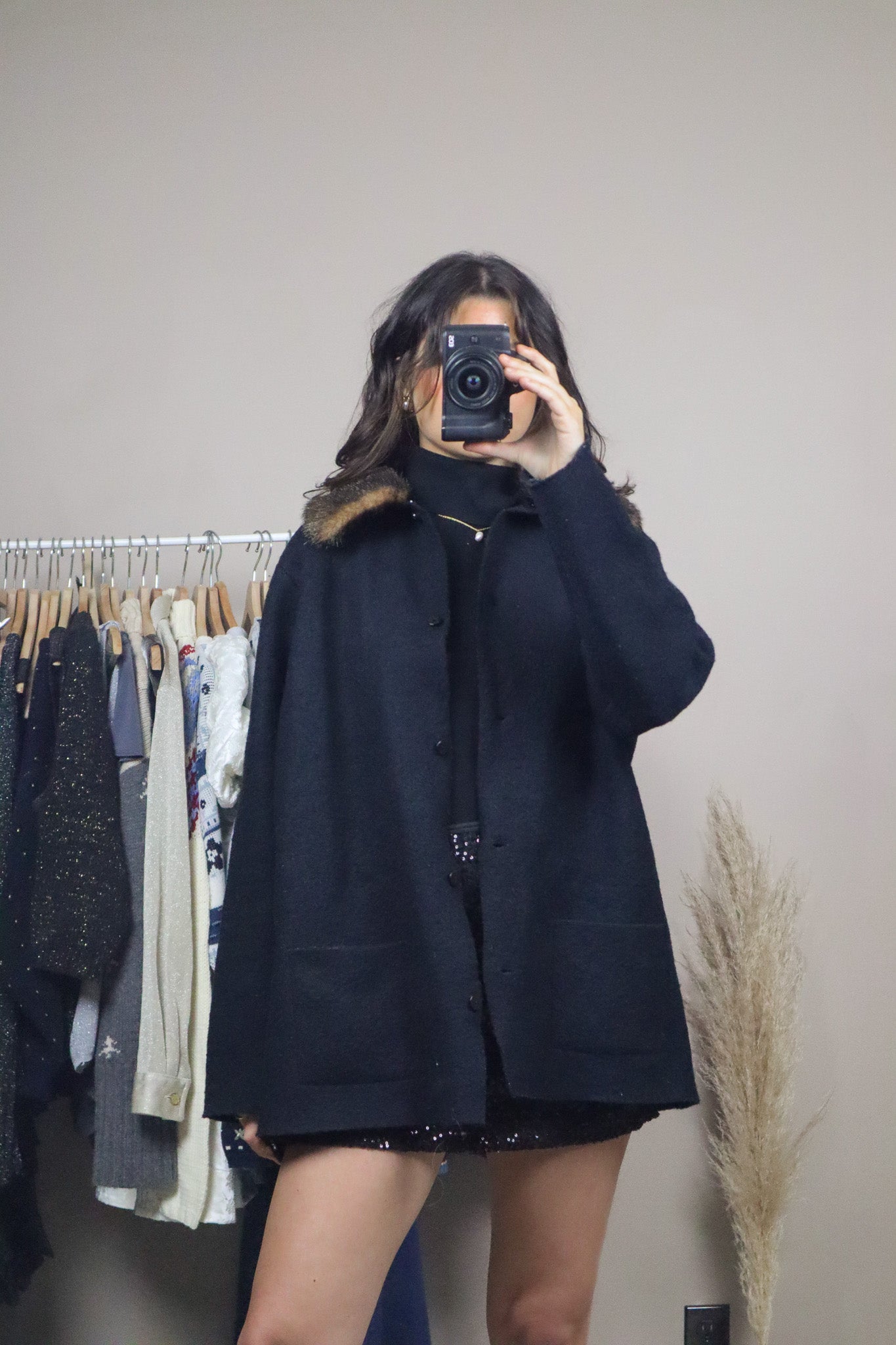 Vintage x Wool & Faux Fur Collared Jacket (M-XL)