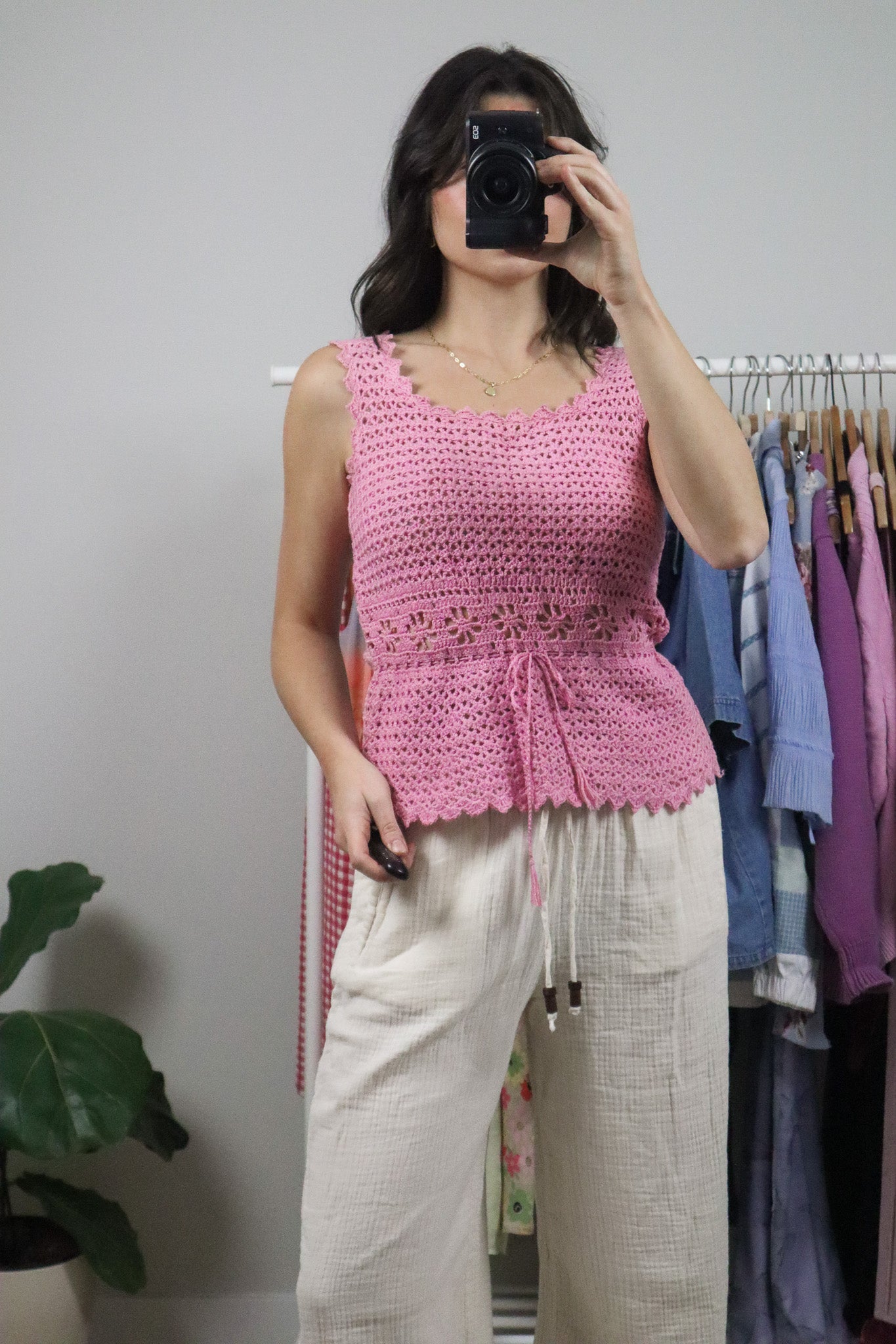 Vintage x Handmade Crochet Tank (S/M)