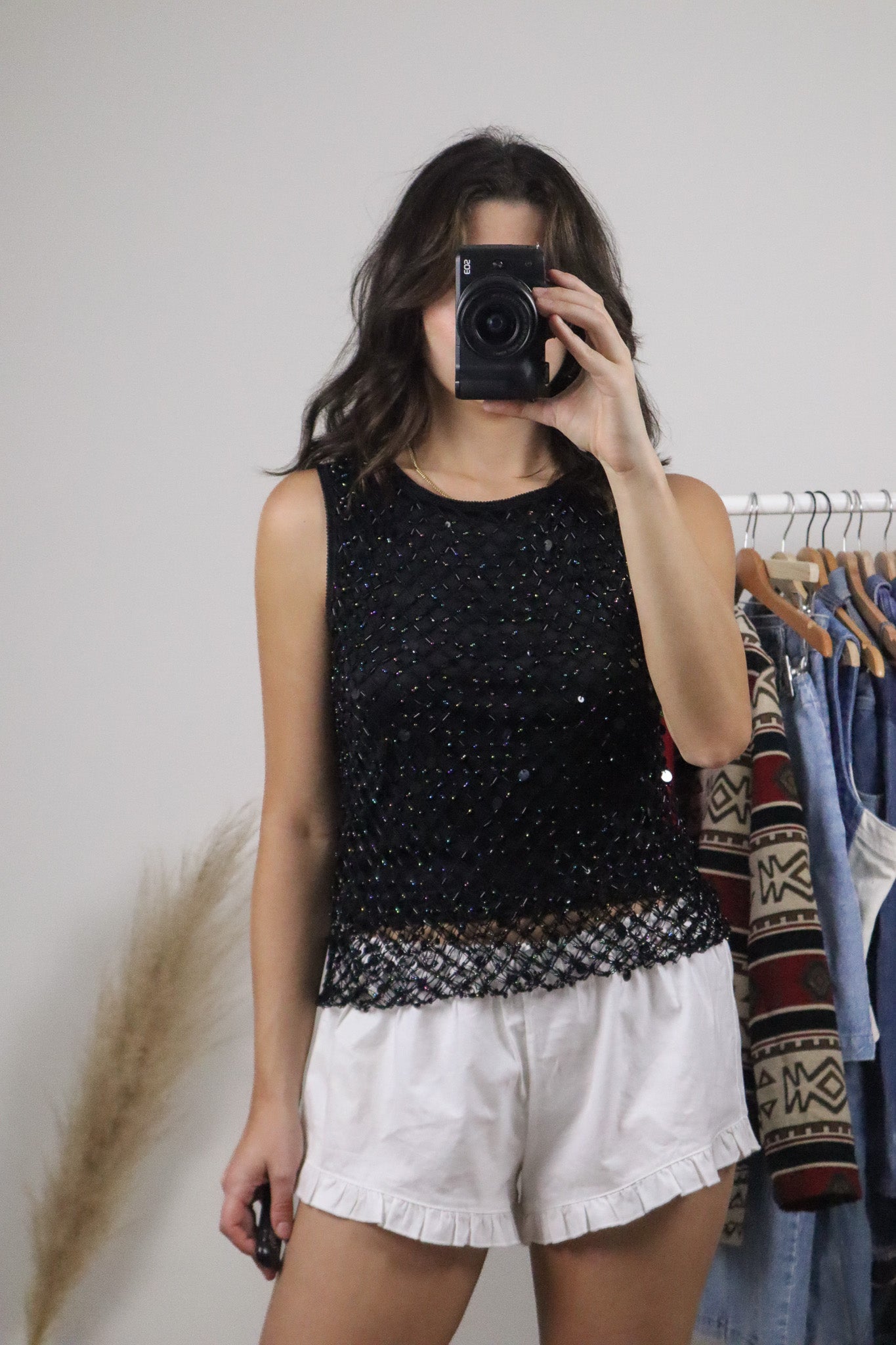 Vintage x Sequence/Beaded Top (S)