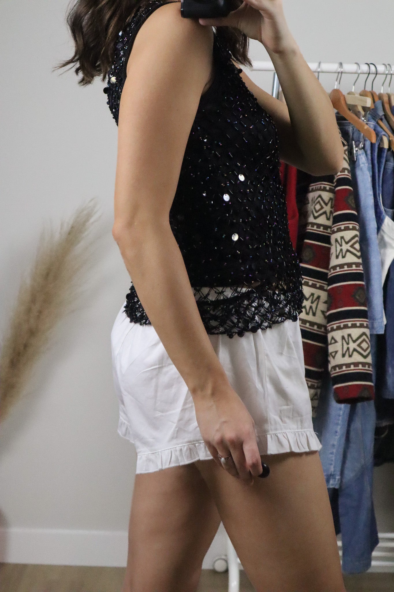 Vintage x Sequence/Beaded Top (S)