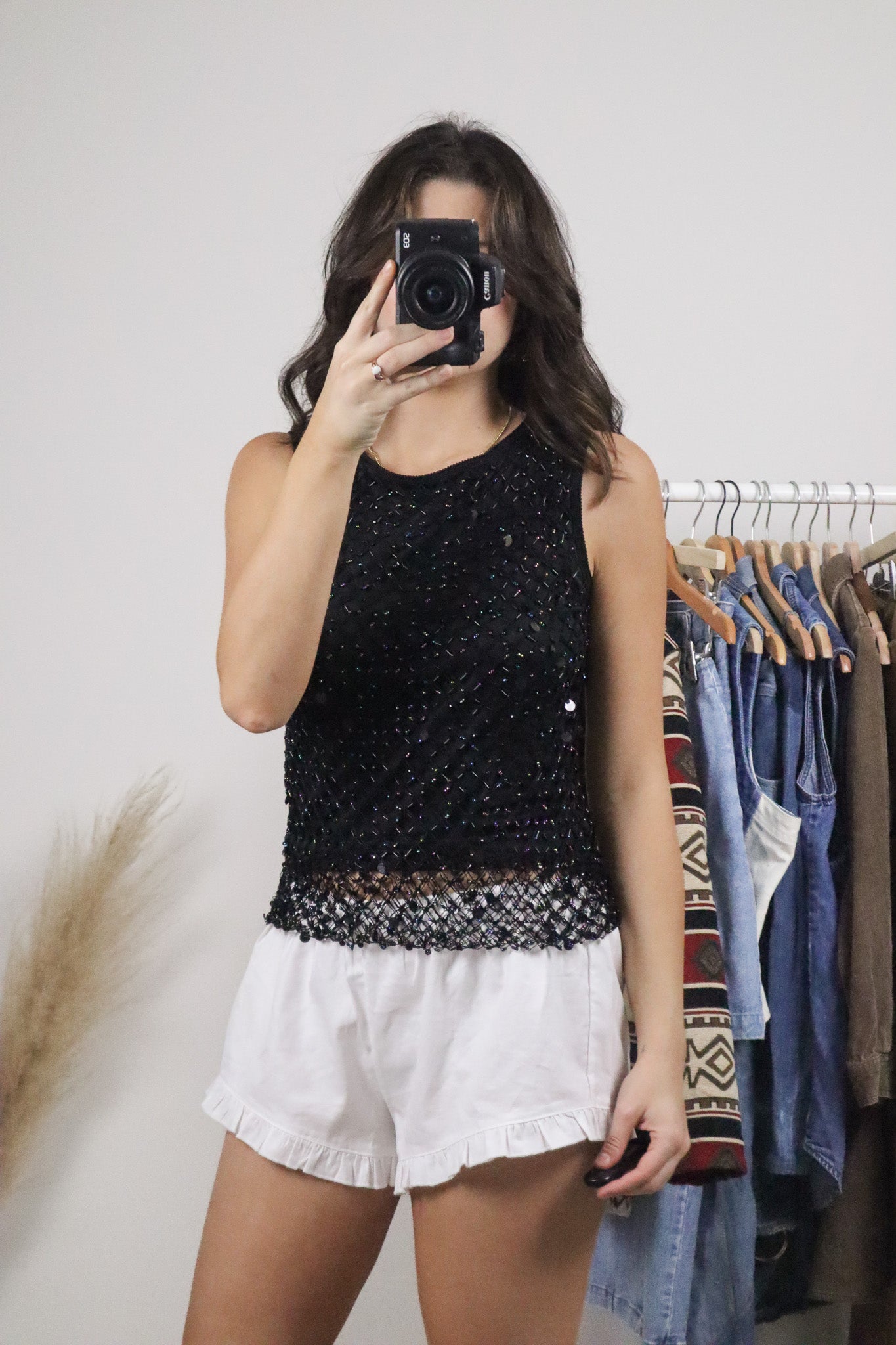 Vintage x Sequence/Beaded Top (S)