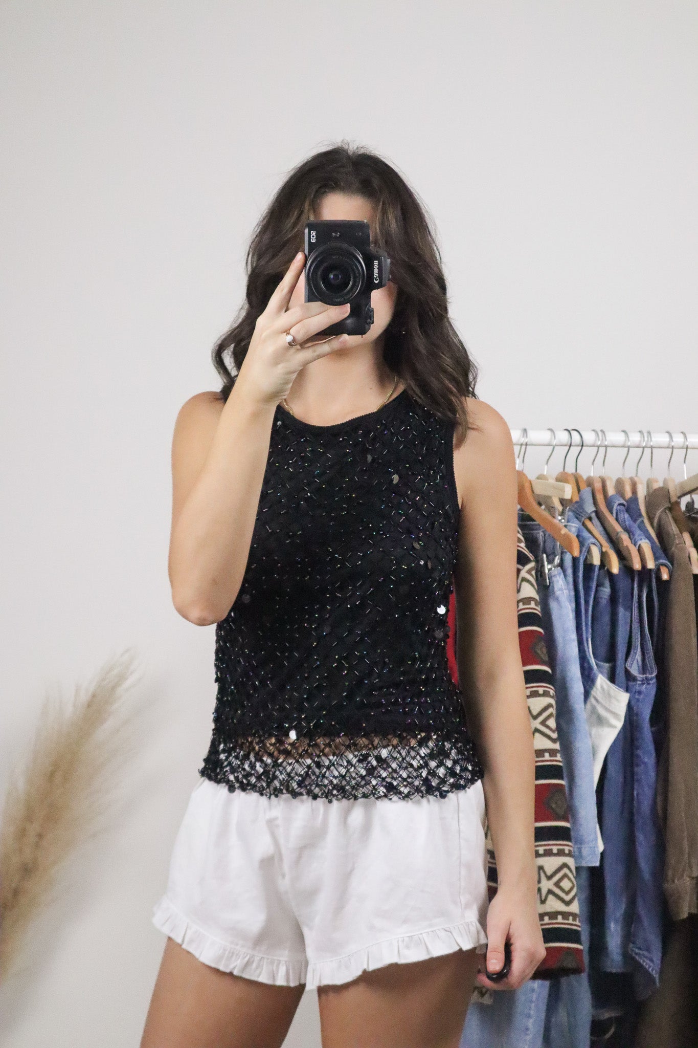 Vintage x Sequence/Beaded Top (S)