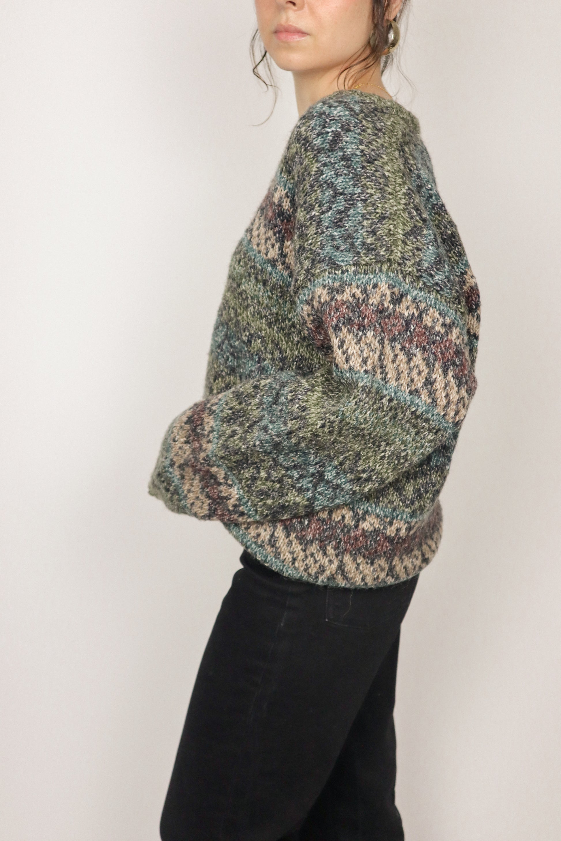 Vintage x Wool Blend V-Neck Sweater (L)