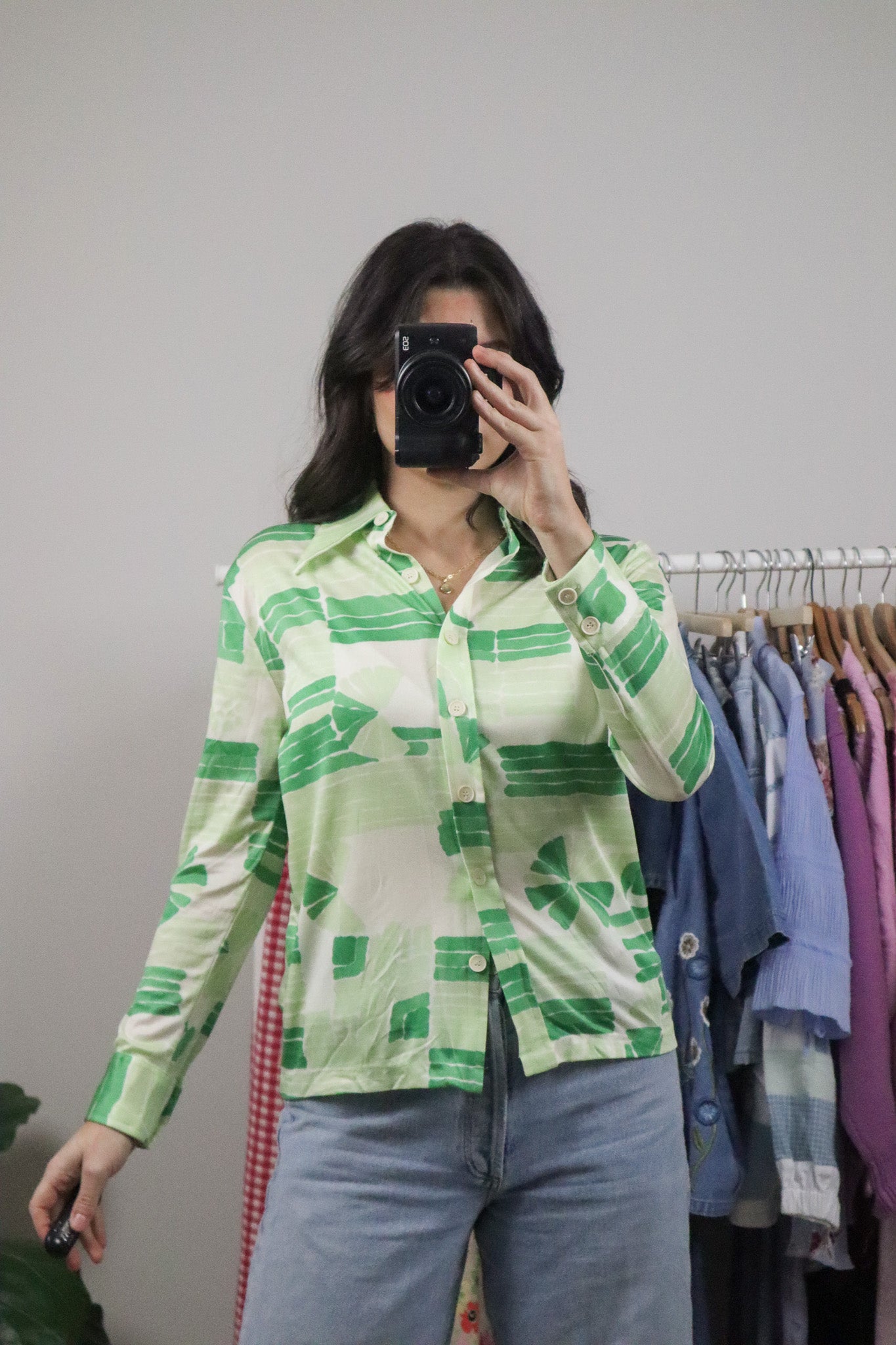 Vintage x 1970s x Graphic Blouse (S/M)