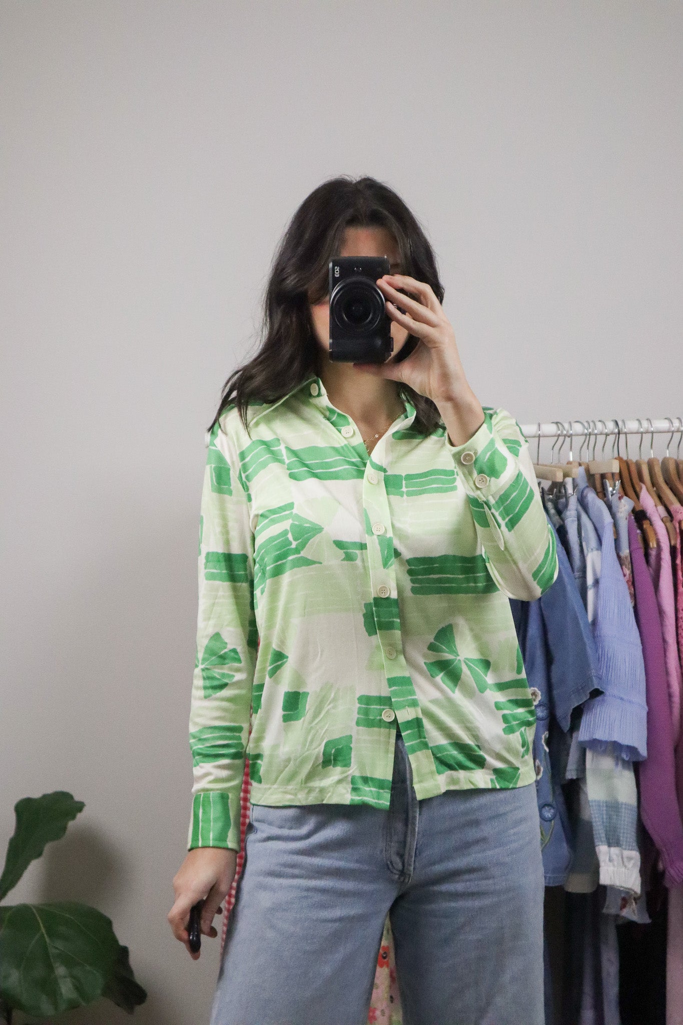 Vintage x 1970s x Graphic Blouse (S/M)