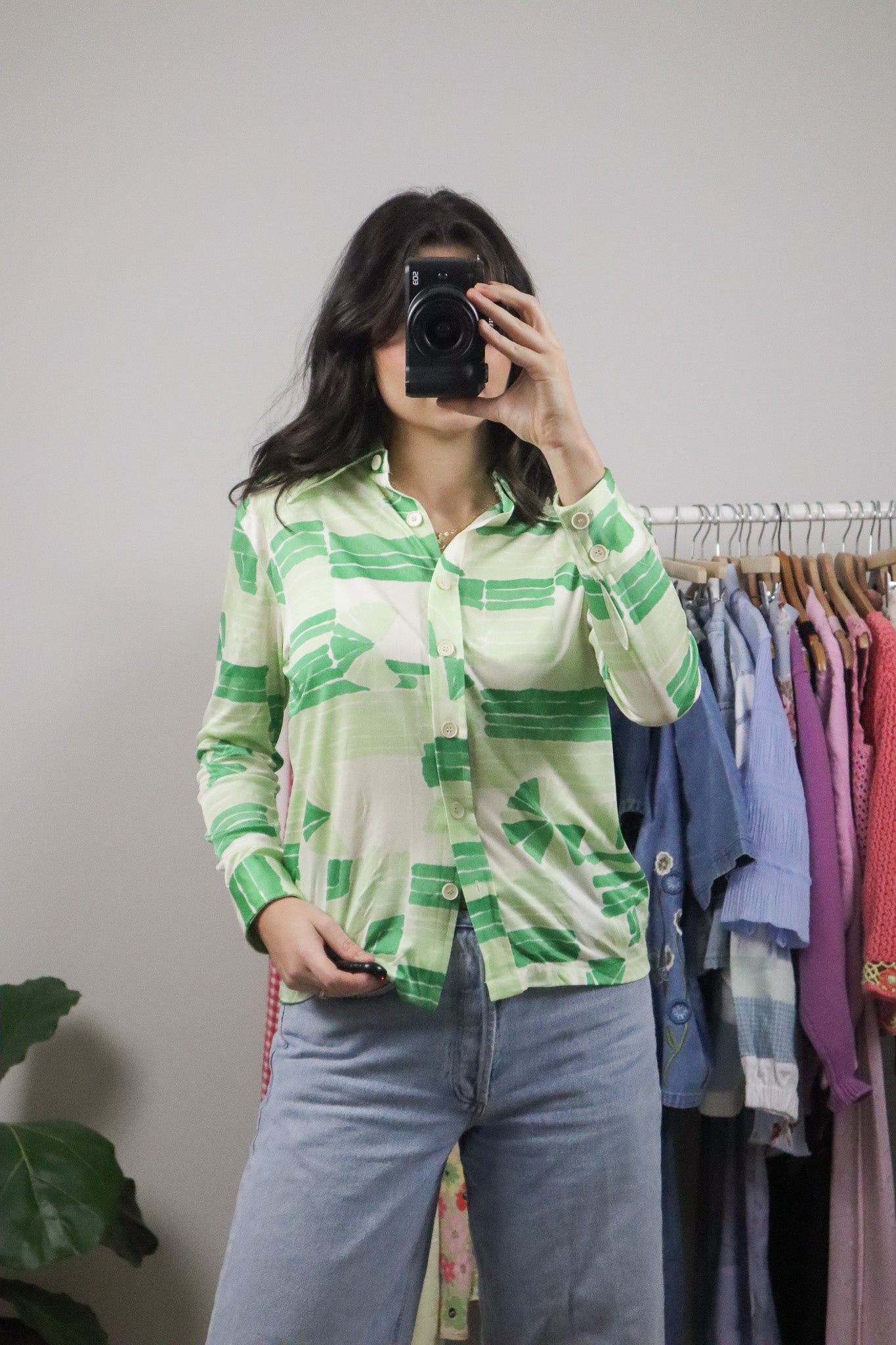 Vintage x 1970s x Graphic Blouse (S/M)