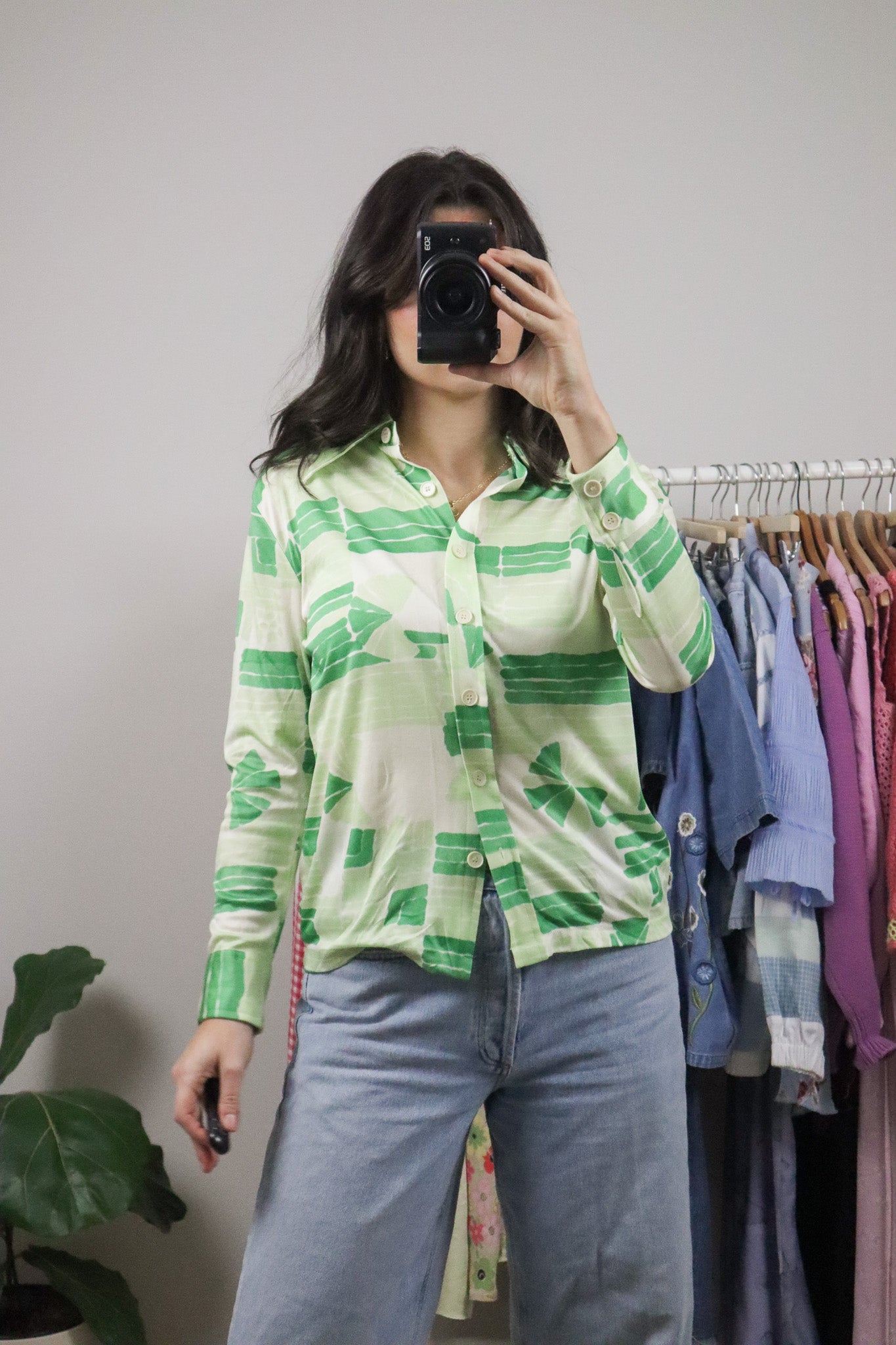 Vintage x 1970s x Graphic Blouse (S/M)