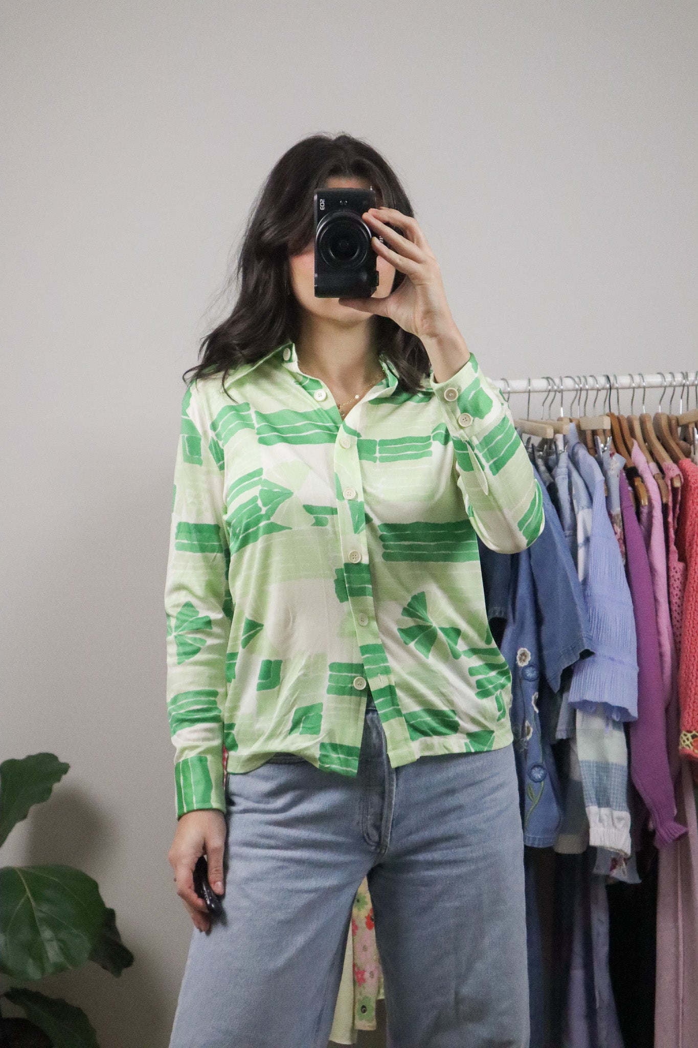 Vintage x 1970s x Graphic Blouse (S/M)