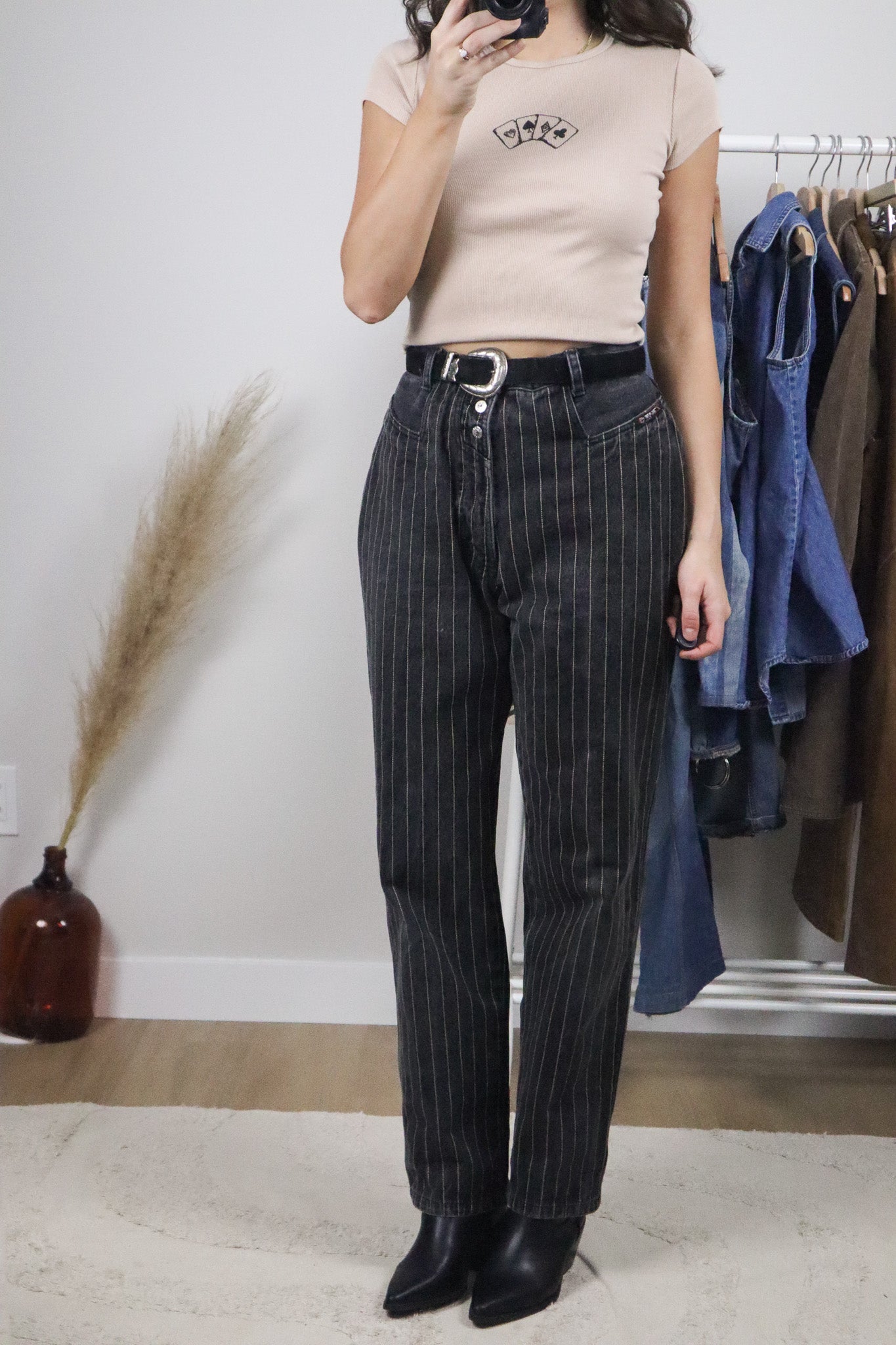 Vintage x Striped Western Jeans (32)