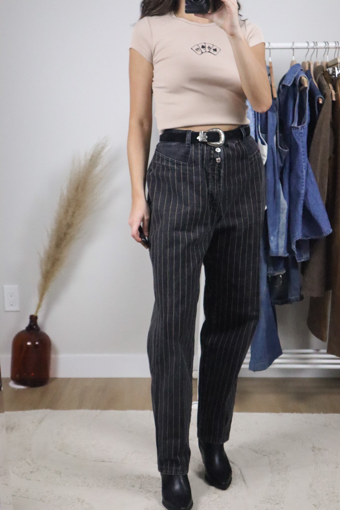 Vintage x Striped Western Jeans (32)