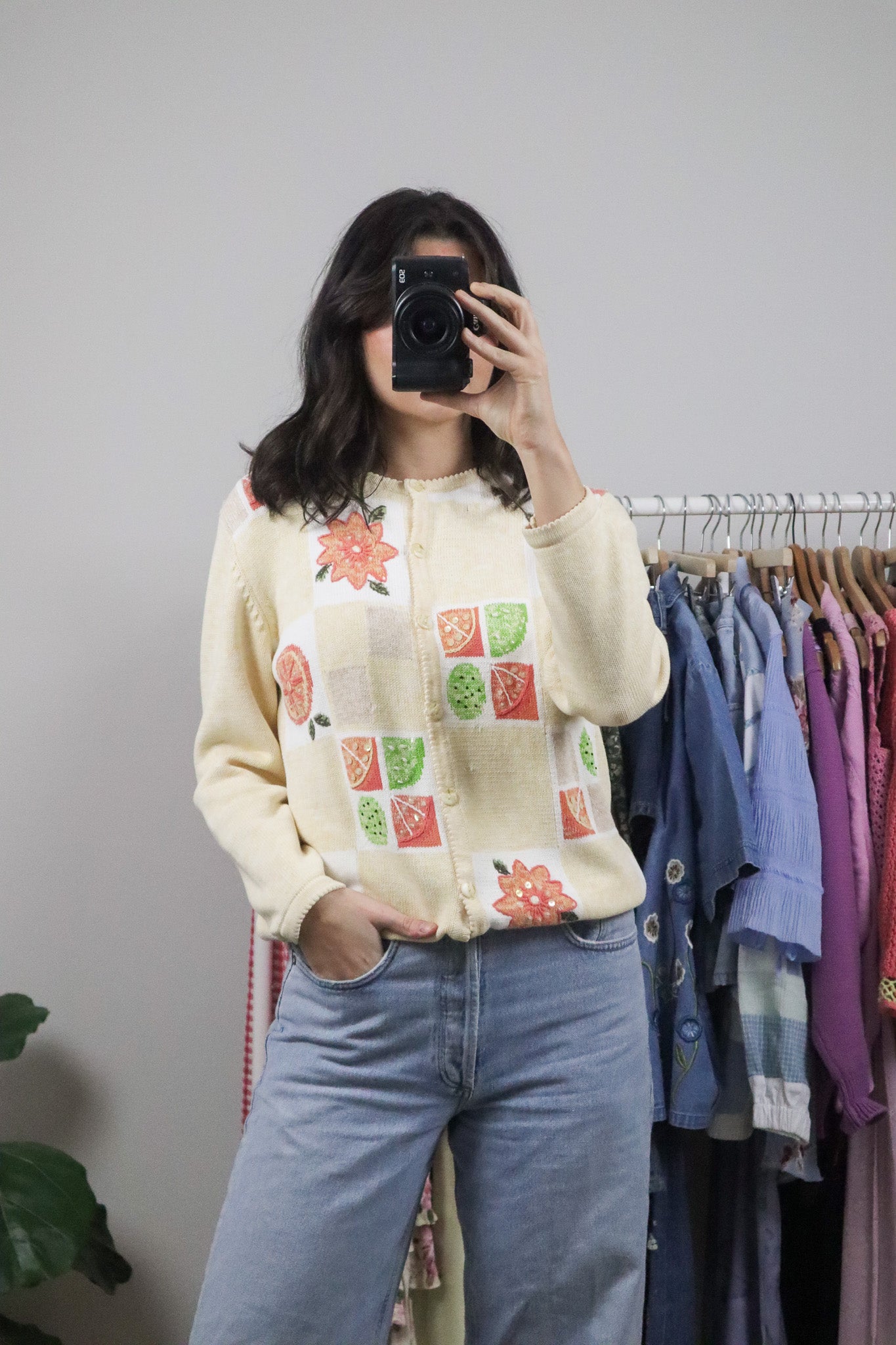 Vintage x Fruit & Flower Beaded Cardigan (M)