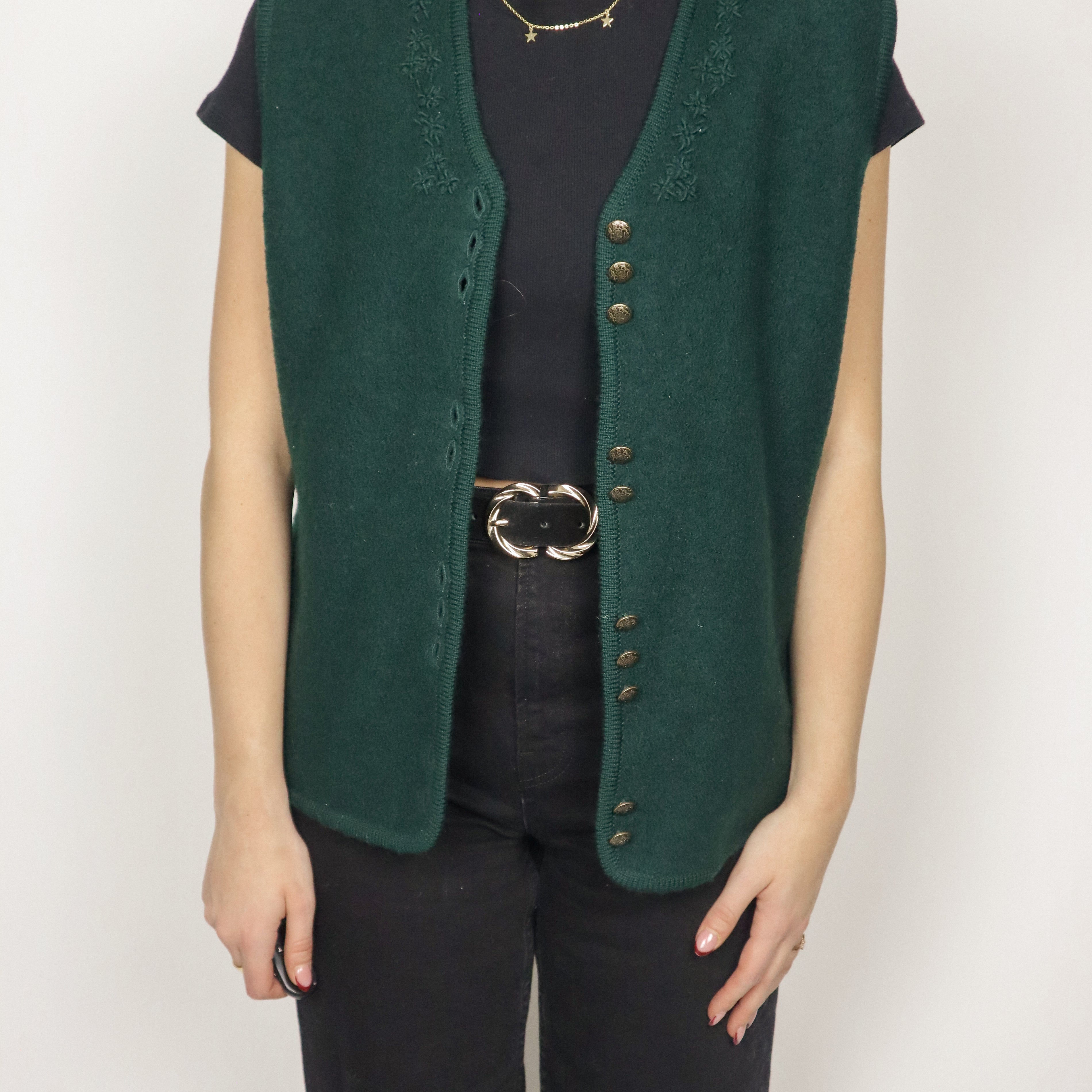 Vintage x Wool Embroidered Vest (S/M)