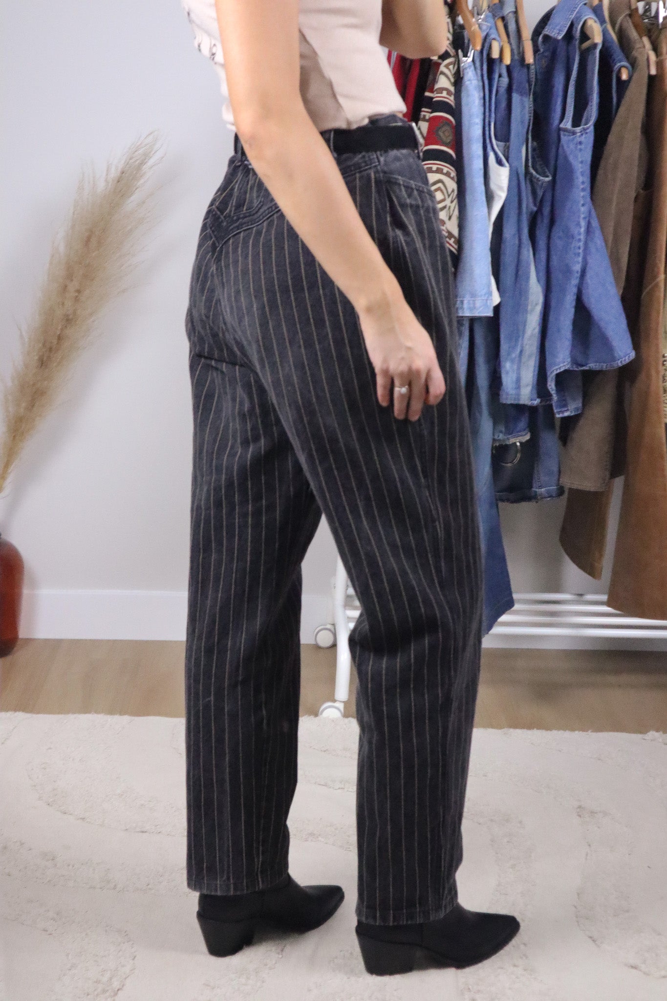 Vintage x Striped Western Jeans (32)