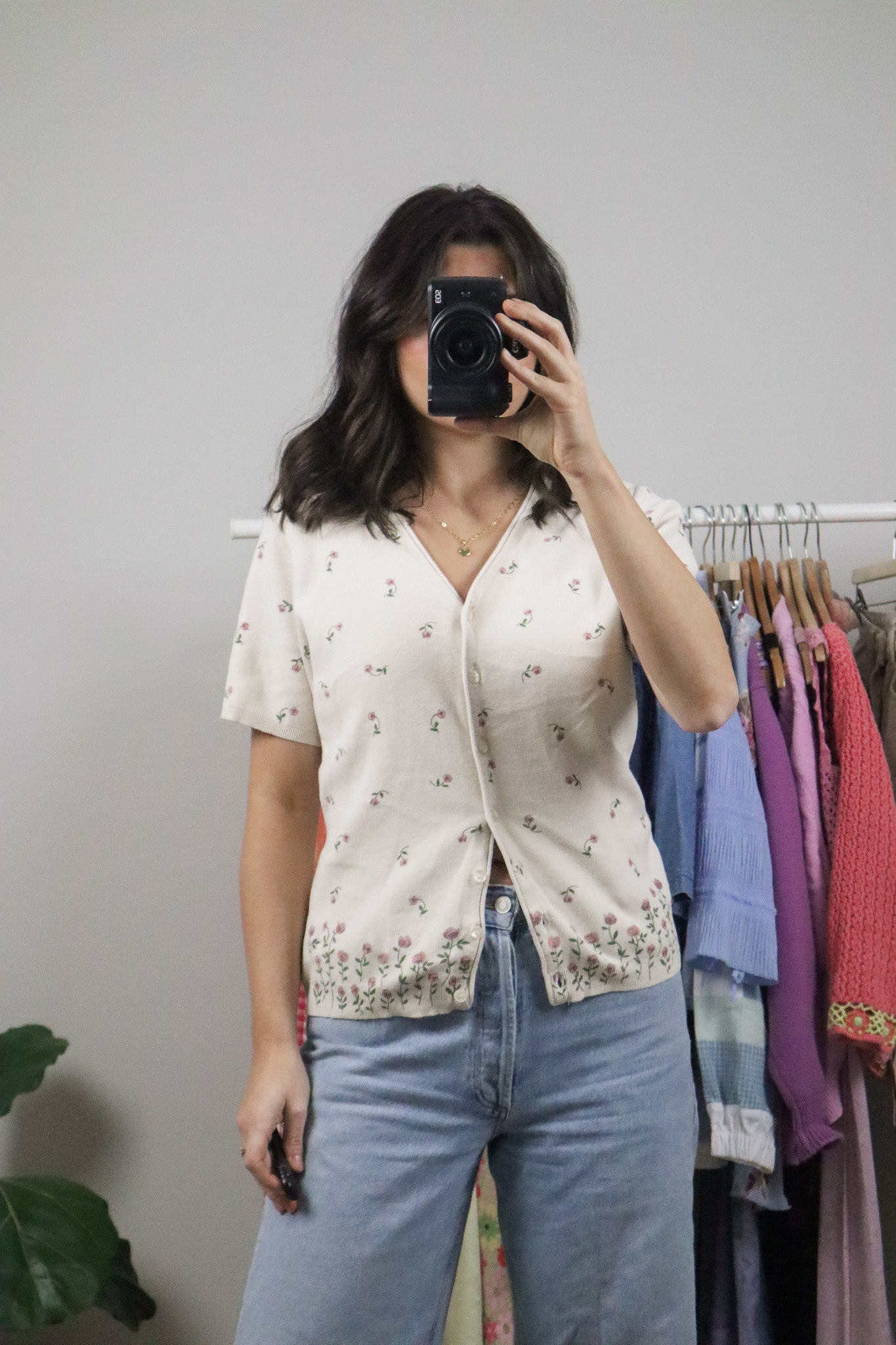 Made in Canada x Vintage x Cotton Flower Short-Sleeve Knit (S/M)