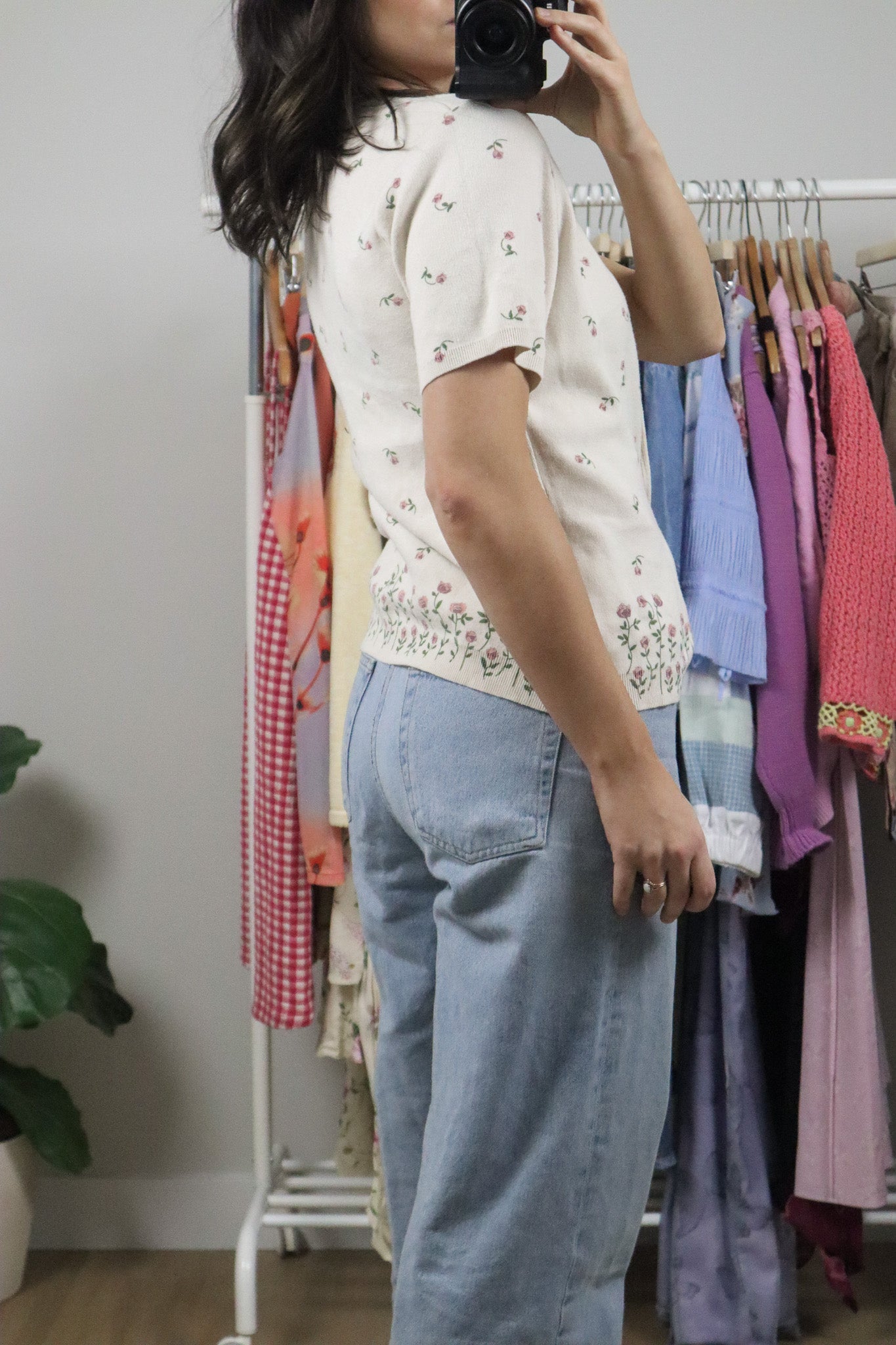 Made in Canada x Vintage x Cotton Flower Short-Sleeve Knit (S/M)