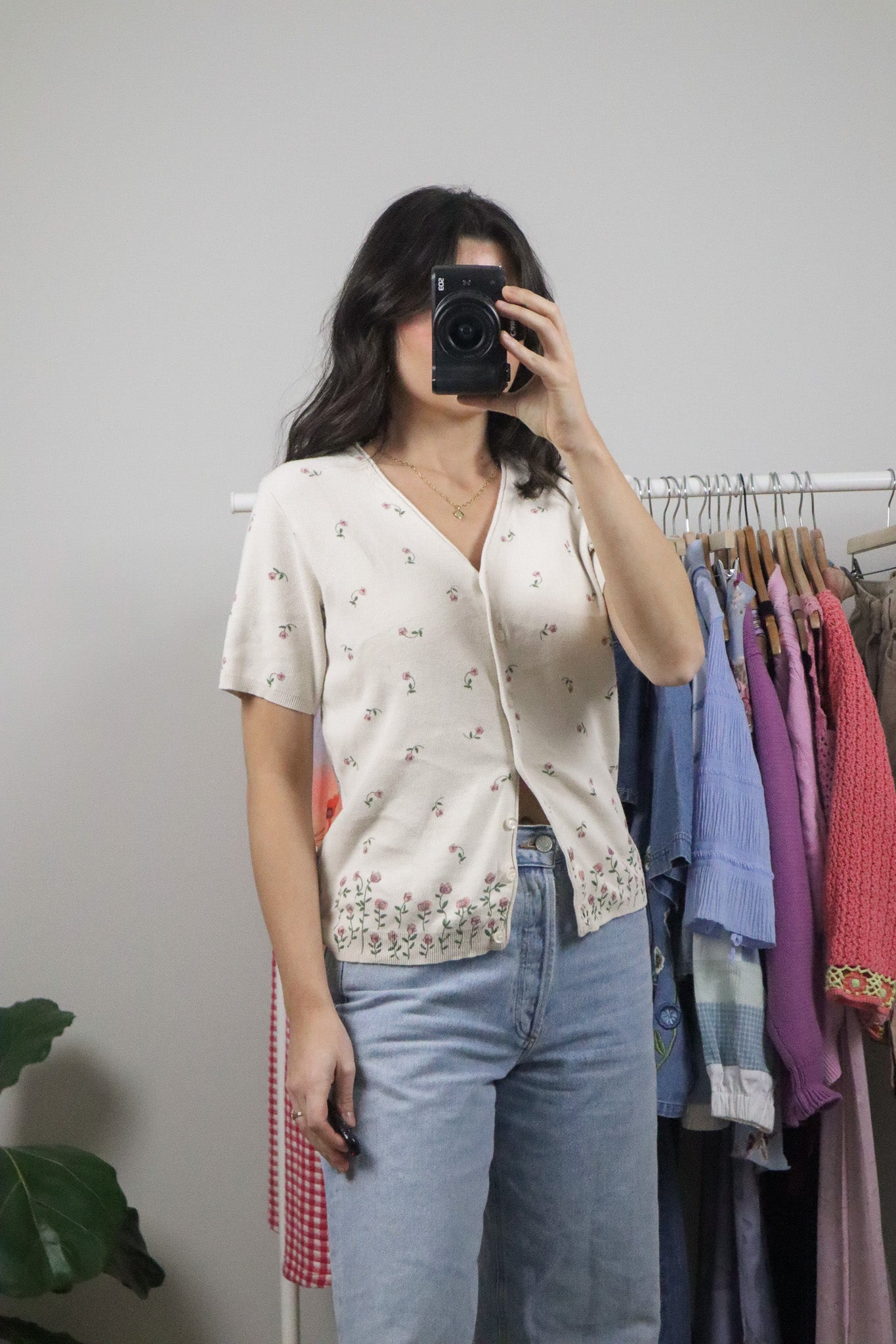 Made in Canada x Vintage x Cotton Flower Short-Sleeve Knit (S/M)