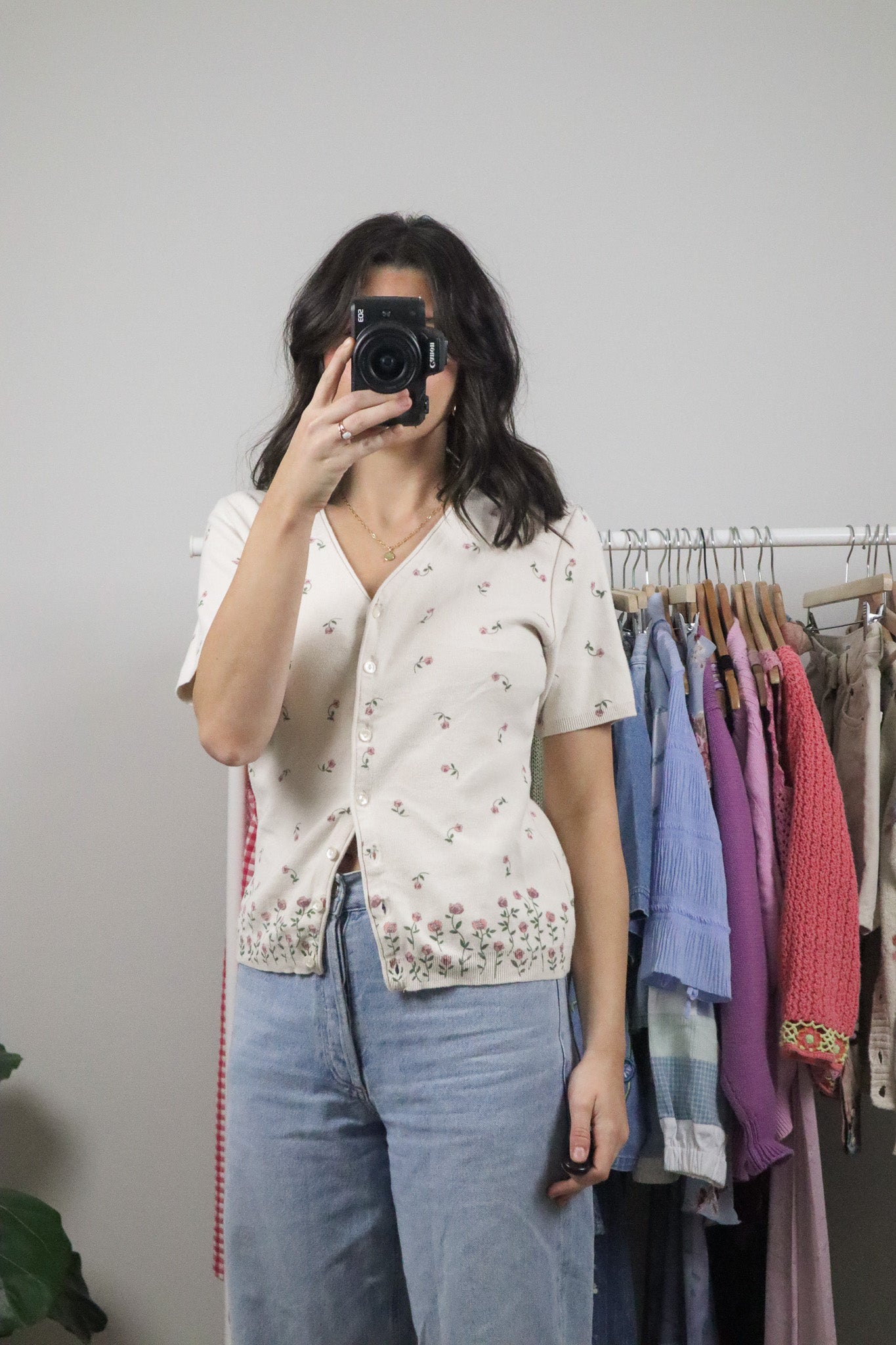 Made in Canada x Vintage x Cotton Flower Short-Sleeve Knit (S/M)