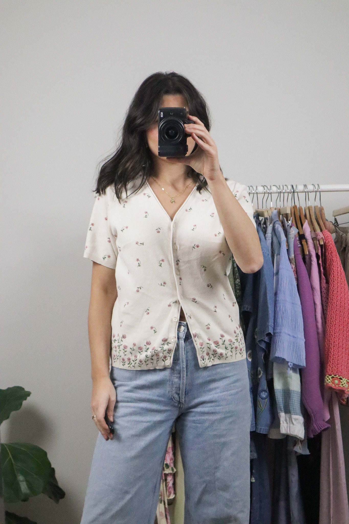 Made in Canada x Vintage x Cotton Flower Short-Sleeve Knit (S/M)