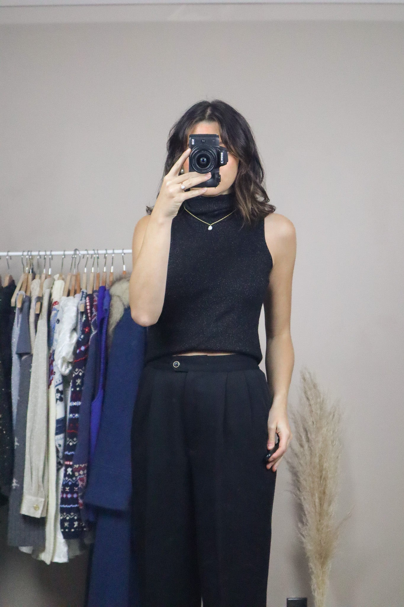 Vintage x Shimmer Turtleneck Tank (S)