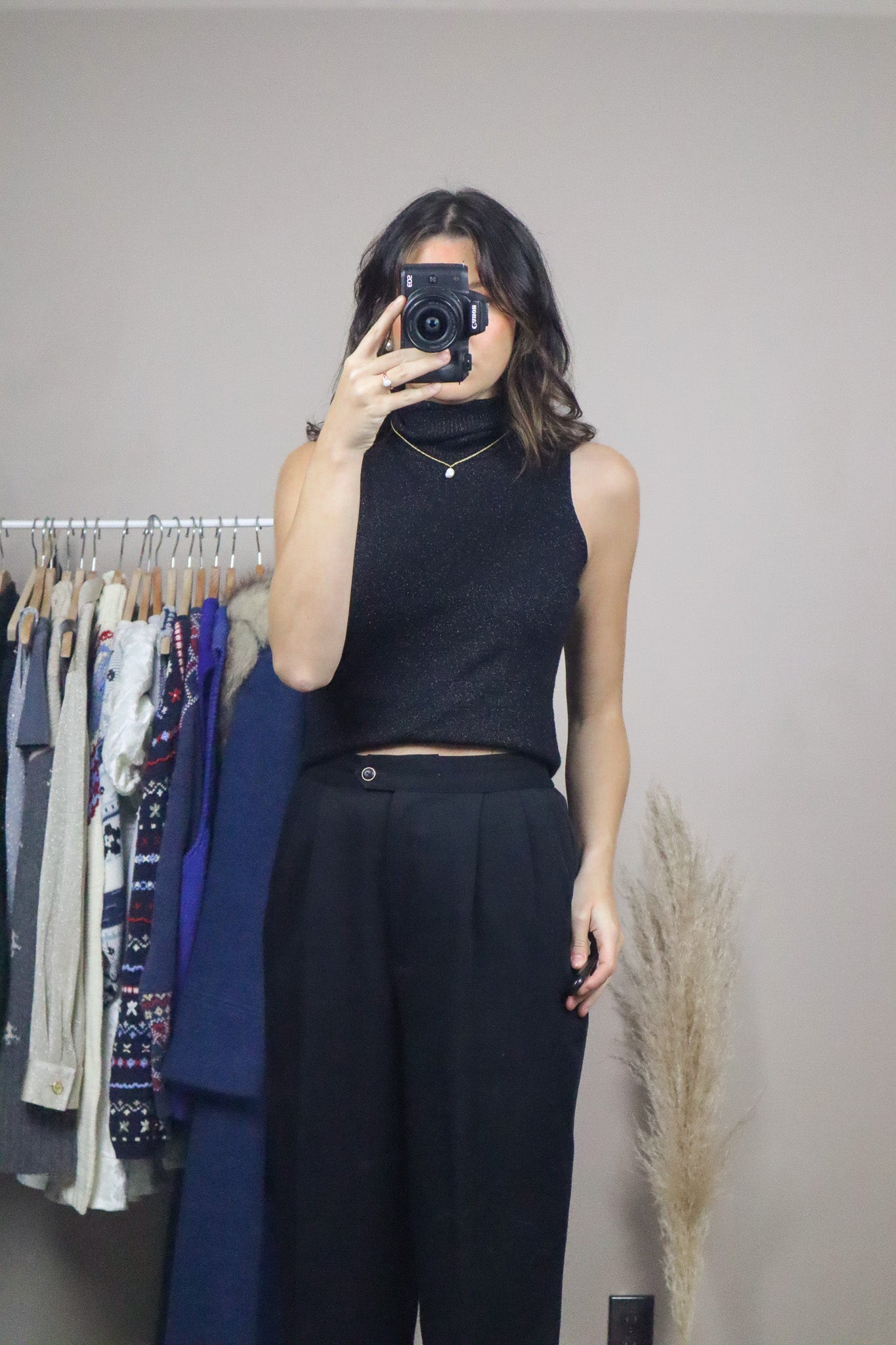 Vintage x Shimmer Turtleneck Tank (S)