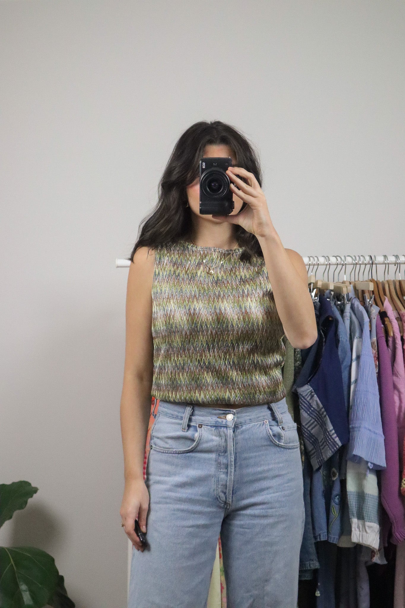 Made in Canada x Vintage x Multicolour Iridescent Boatneck Tank (M)