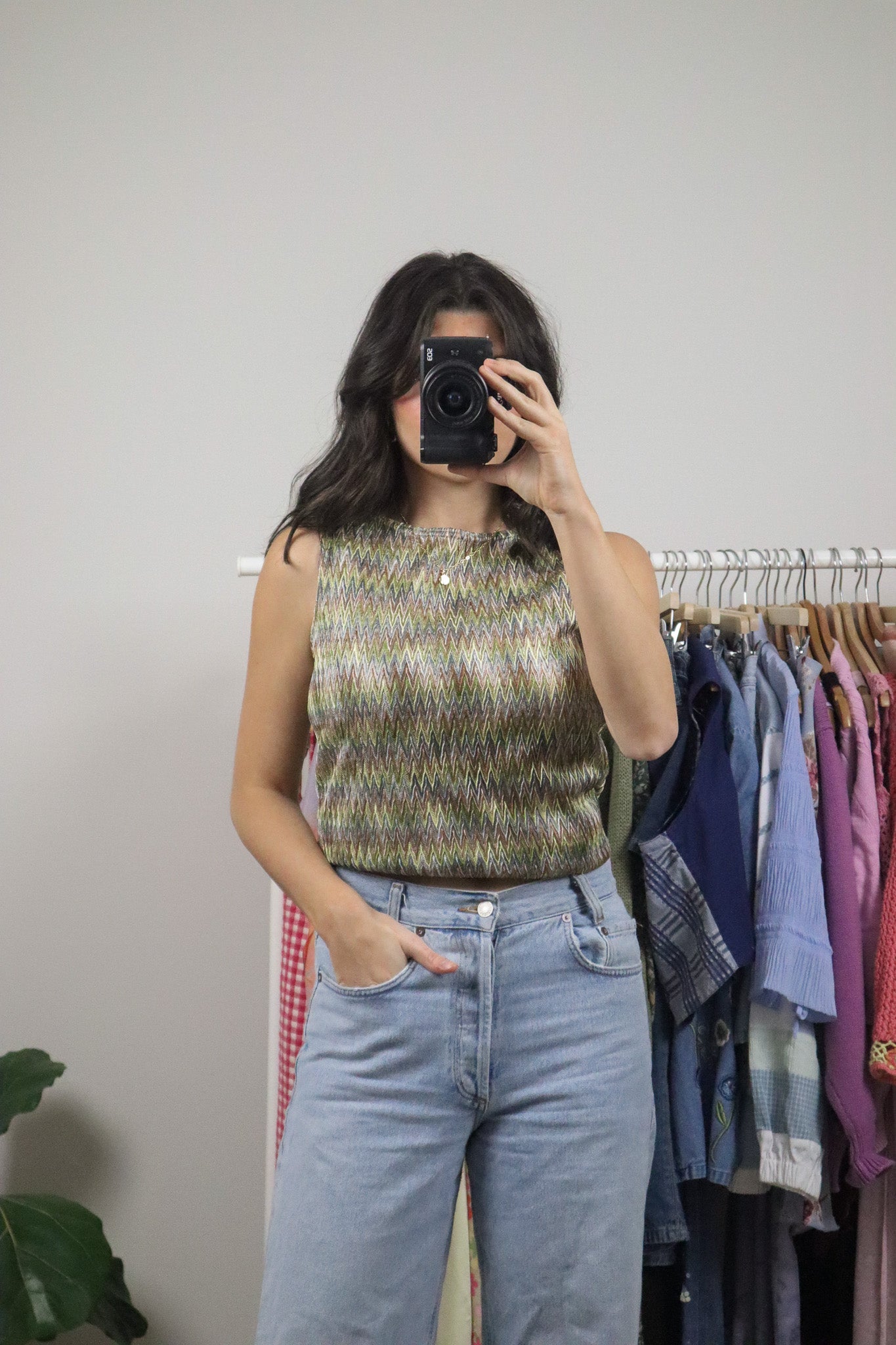 Made in Canada x Vintage x Multicolour Iridescent Boatneck Tank (M)
