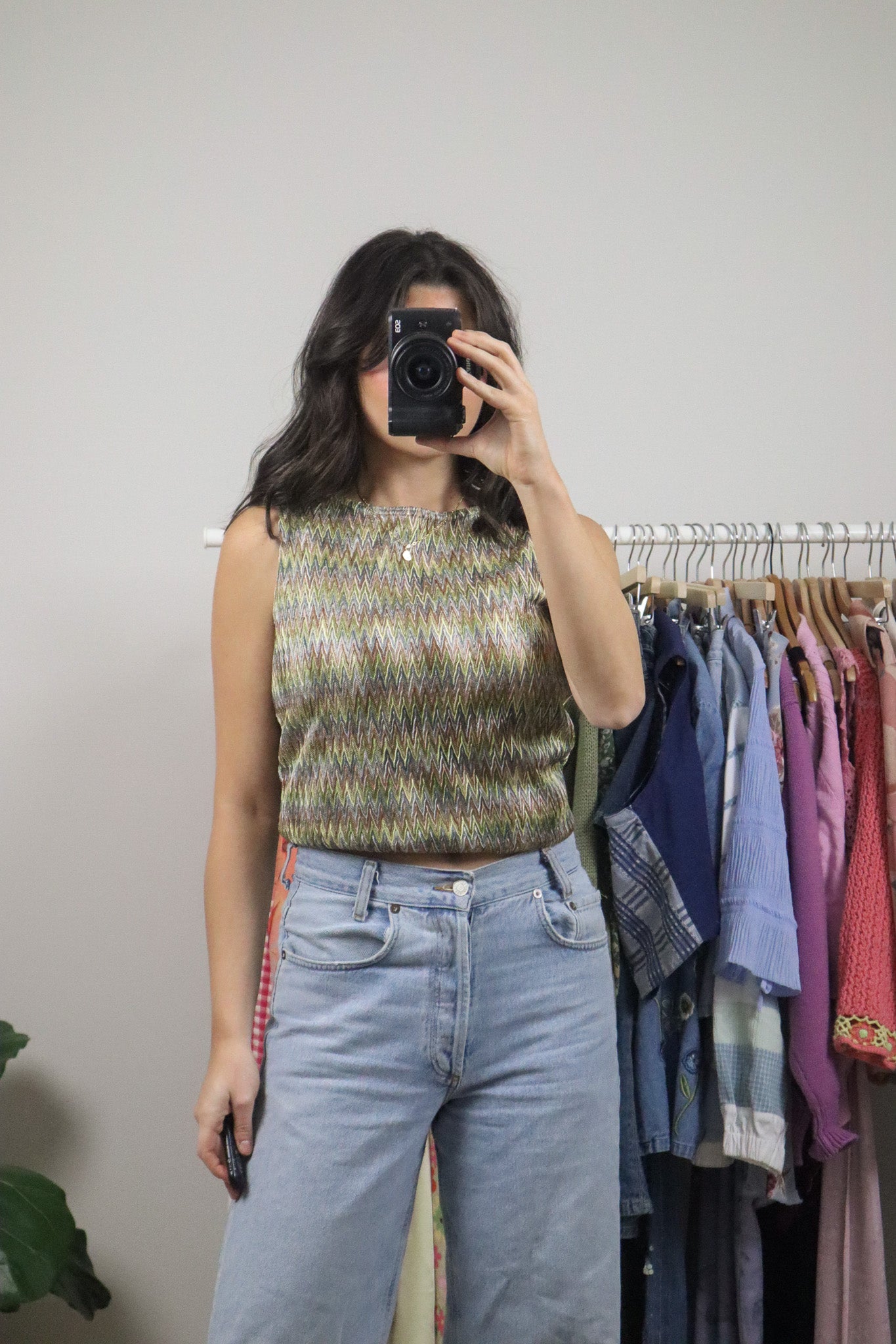 Made in Canada x Vintage x Multicolour Iridescent Boatneck Tank (M)