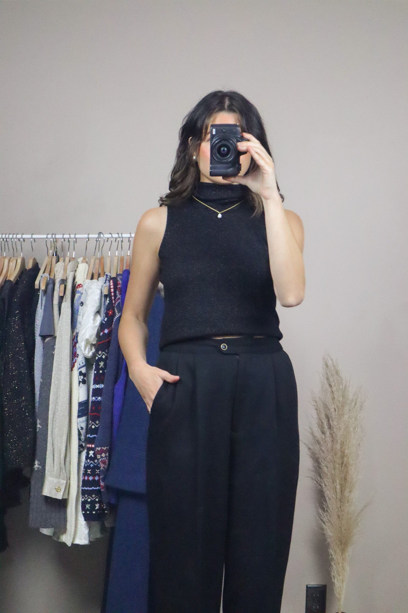 Vintage x Shimmer Turtleneck Tank (S)