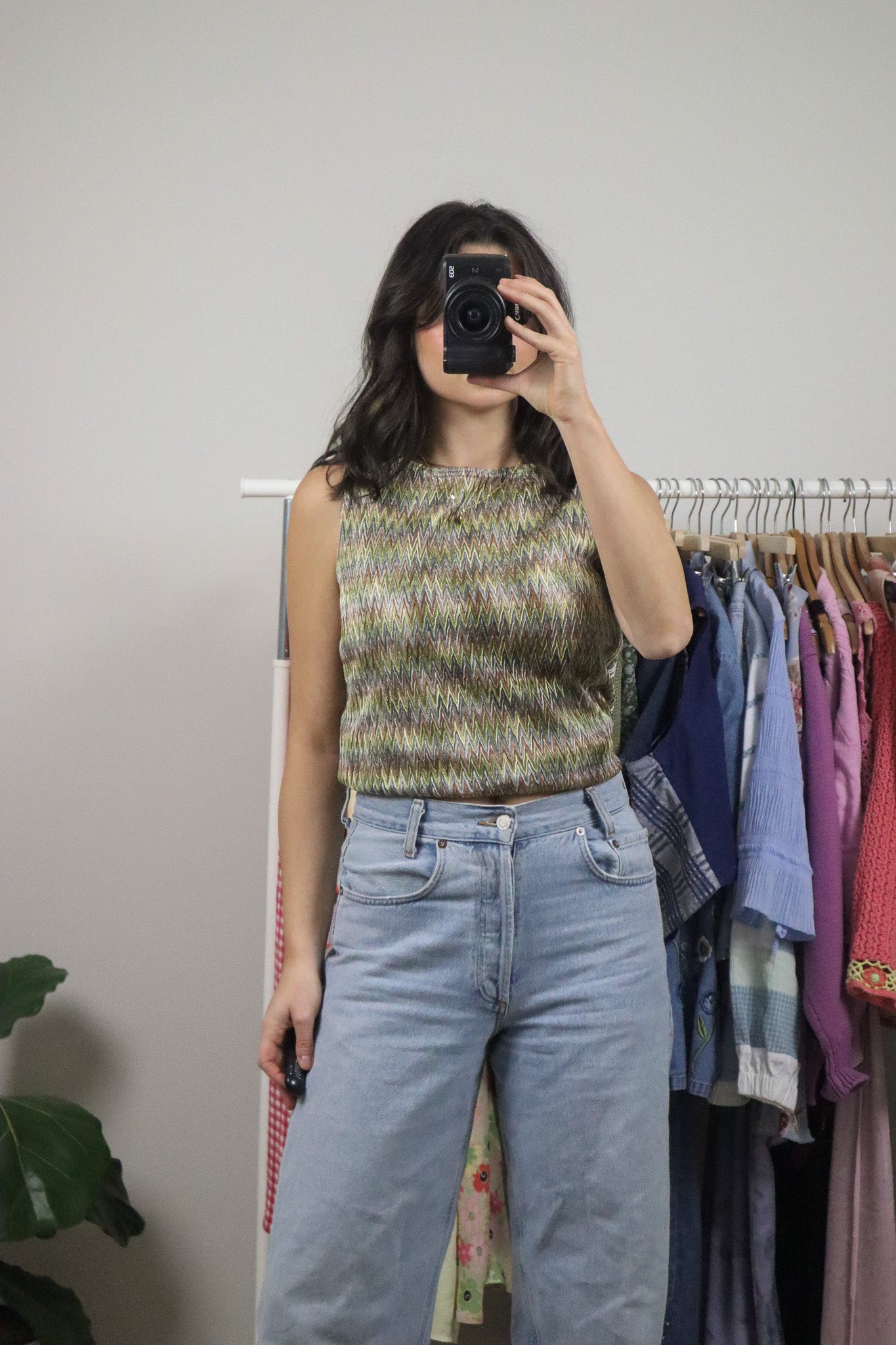 Made in Canada x Vintage x Multicolour Iridescent Boatneck Tank (M)