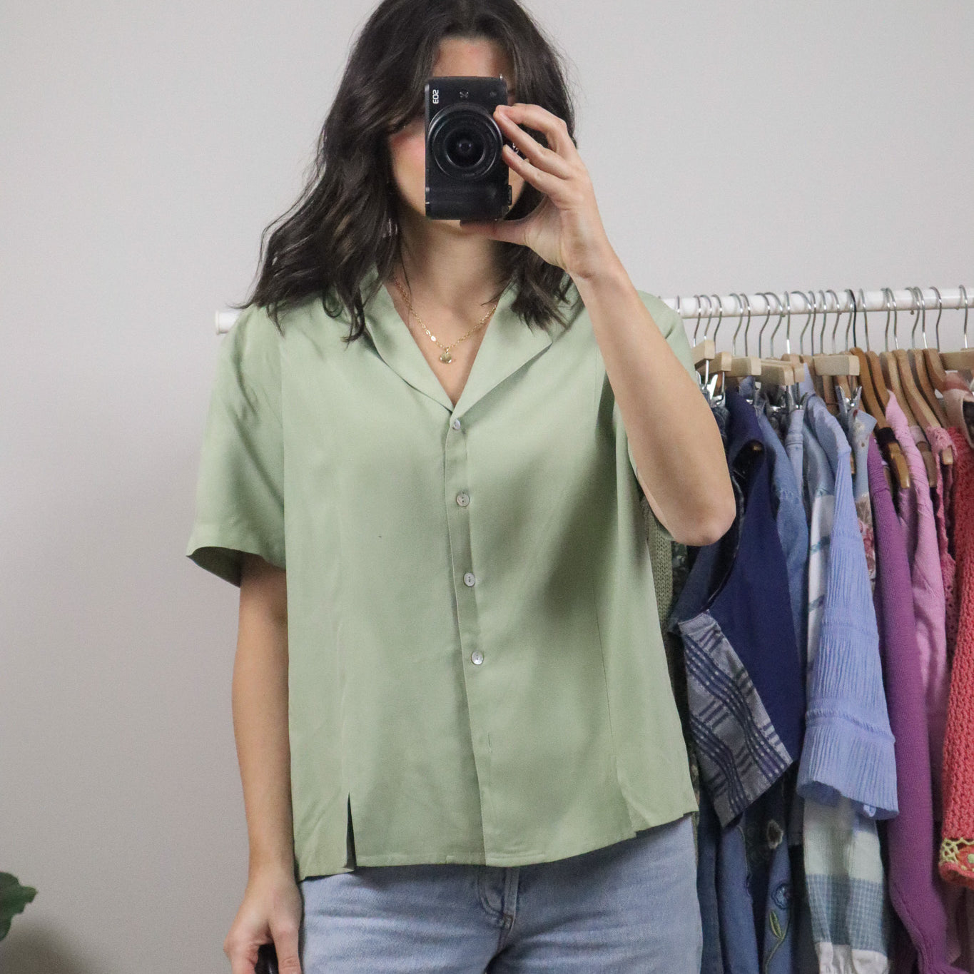 Vintage x Short-Sleeve Button Down (L)