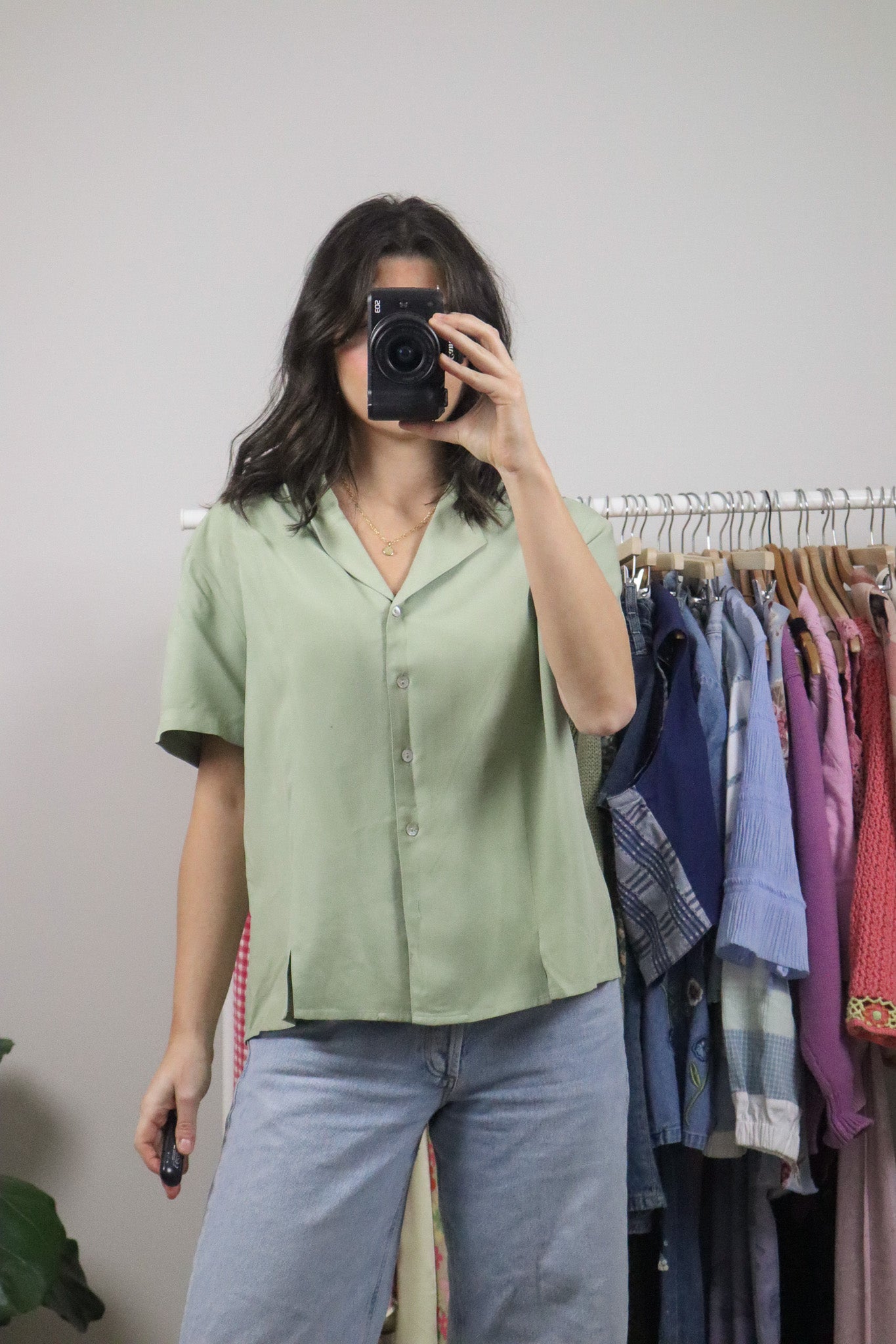 Vintage x Short-Sleeve Button Down (L)