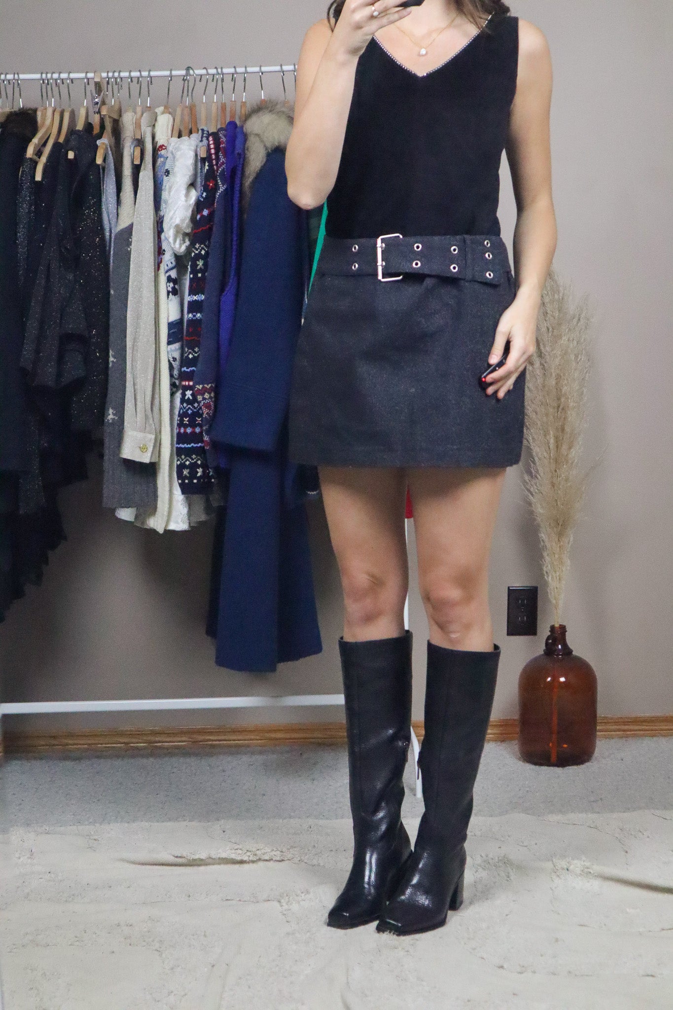 Made in Canada x Vintage x Shimmer Buckle Skirt (M)