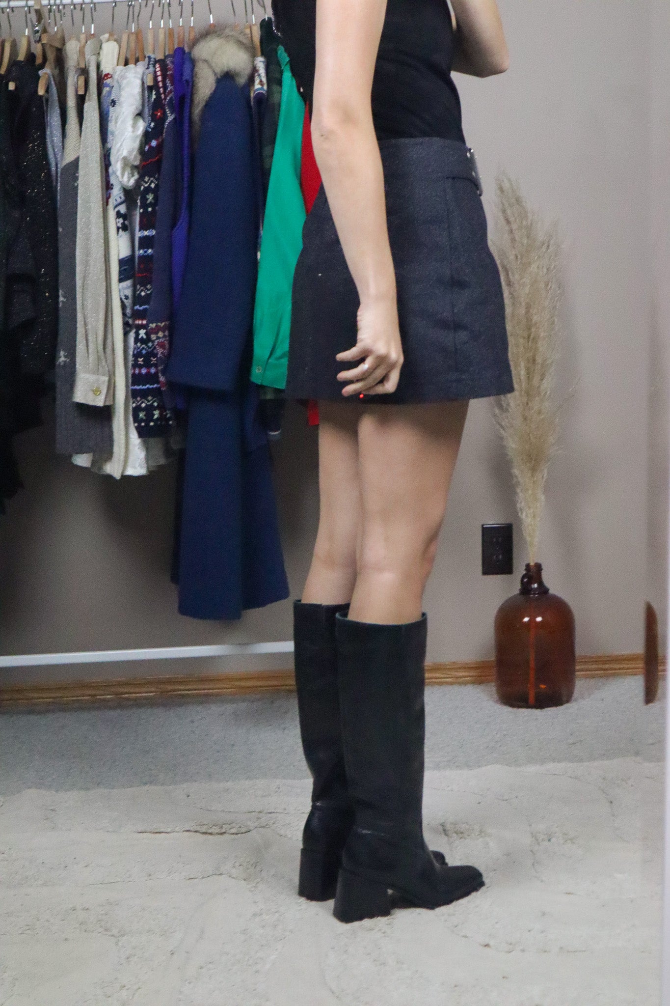 Made in Canada x Vintage x Shimmer Buckle Skirt (M)