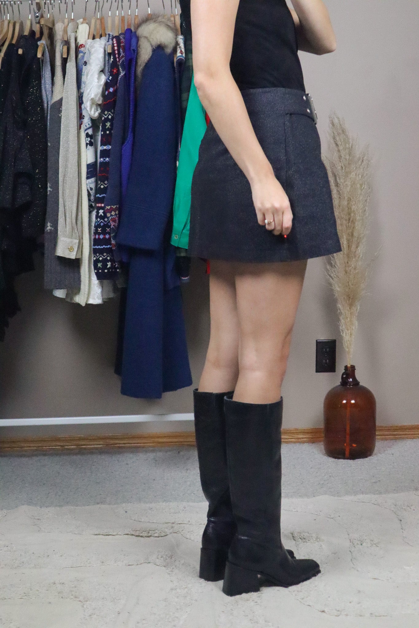 Made in Canada x Vintage x Shimmer Buckle Skirt (M)
